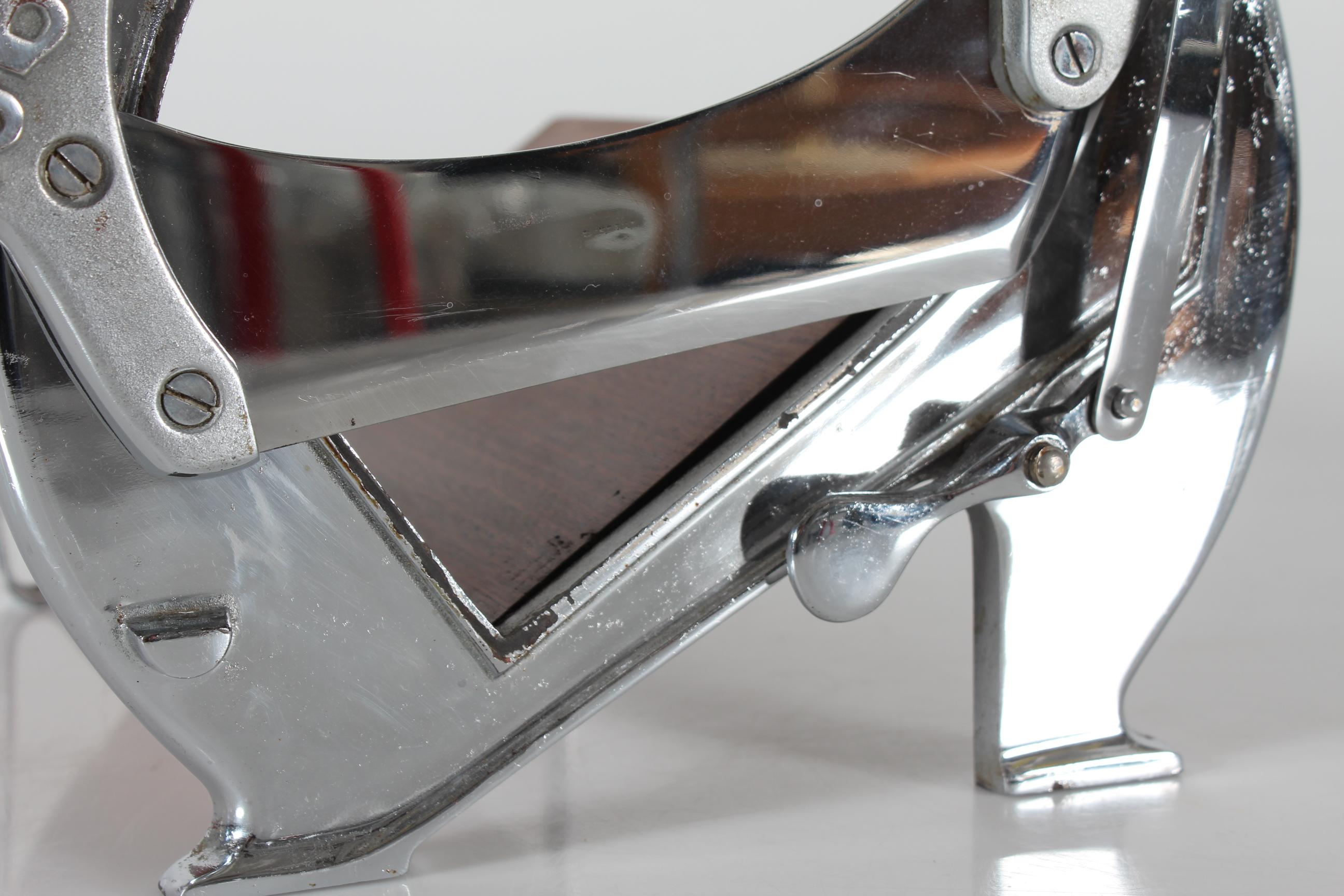 Mid-20th Century Danish Raadvad Bread Slicer Model 294 Long Version Chromium and Mahogany 1950s For Sale