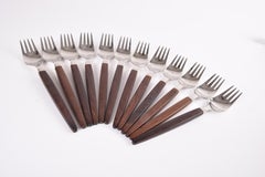 Danish Raadvad "Eton" Flatware Rosewood by Henning Nørgaard, 1960s, 43 Pieces