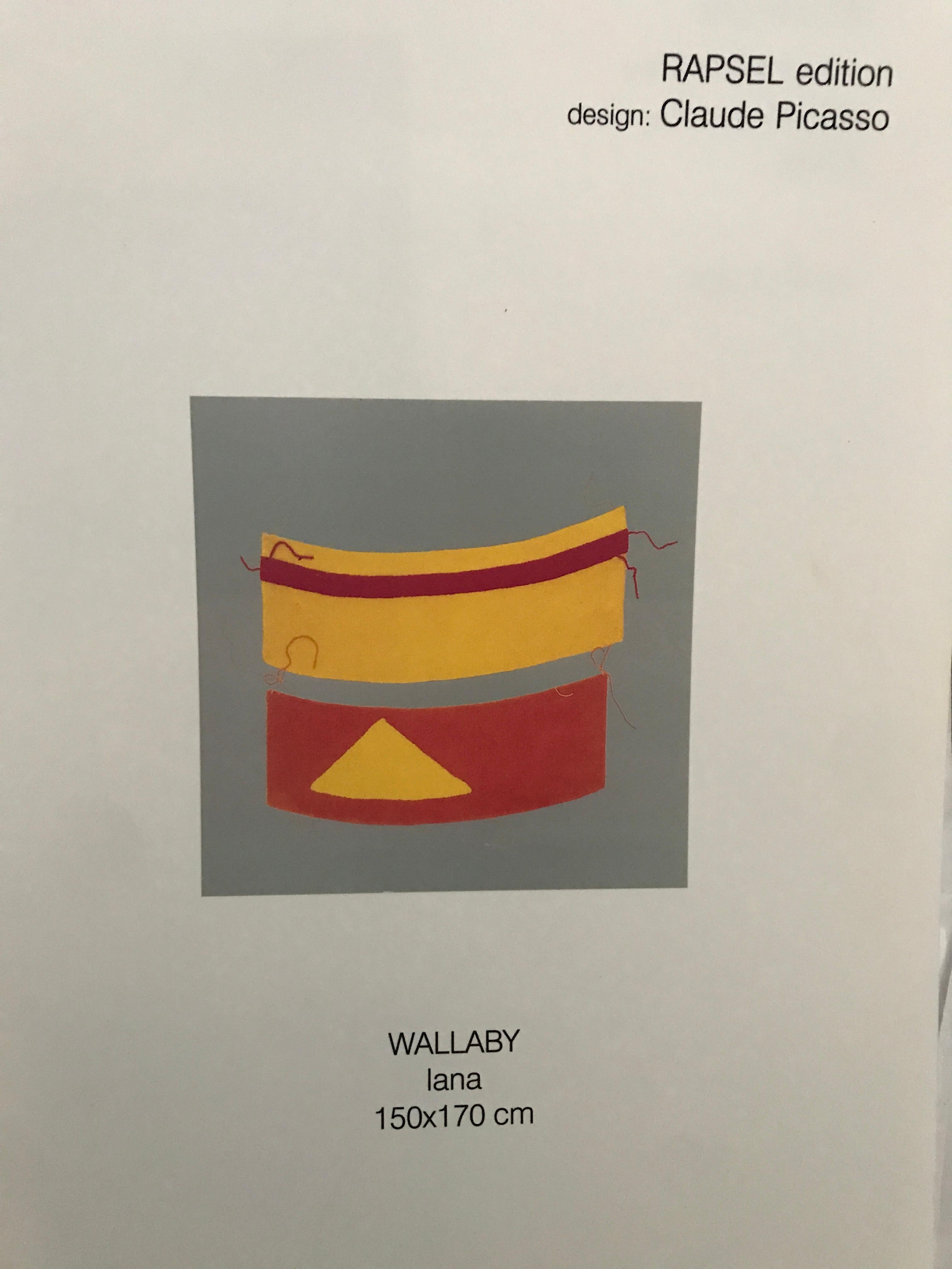 Dänischer Rapsel-Teppich „Wallaby“ von Claude Picasso, Sohn von Pablo, limitierte Auflage im Zustand „Hervorragend“ im Angebot in Byron Bay, NSW