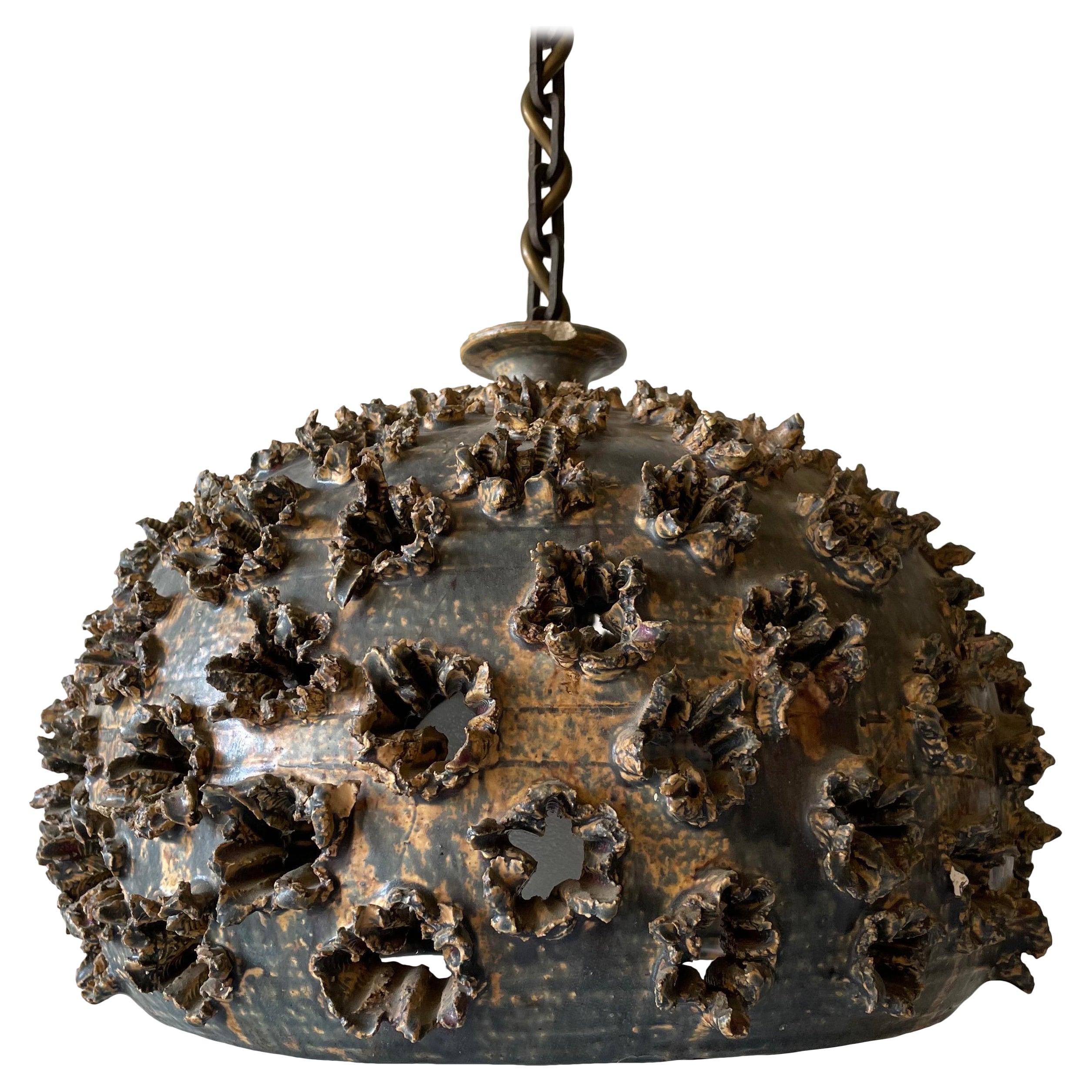 Lampada a sospensione pesante in ceramica danese di Sejer Denmark, anni 
60, Danimarca in vendita