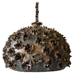 Danish Rare Hand-crafted Ceramic Heavy Pendant Lamp by Sejer, 1960s, Denmark Danish Rare Hand-crafted Ceramic Heavy Pendant Lamp by Sejer, 1960s, Denmark