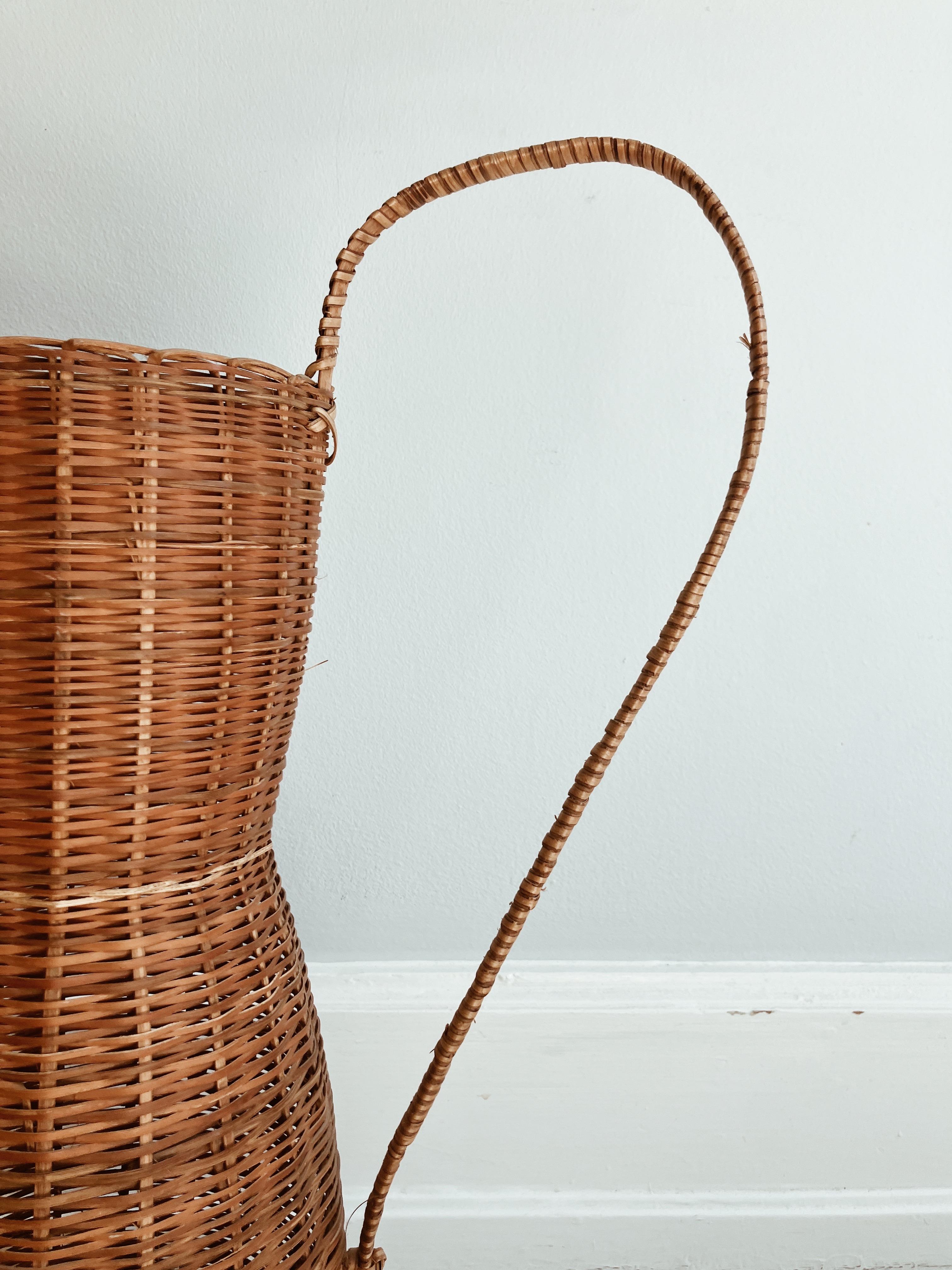 French Provincial Danish rattan vase