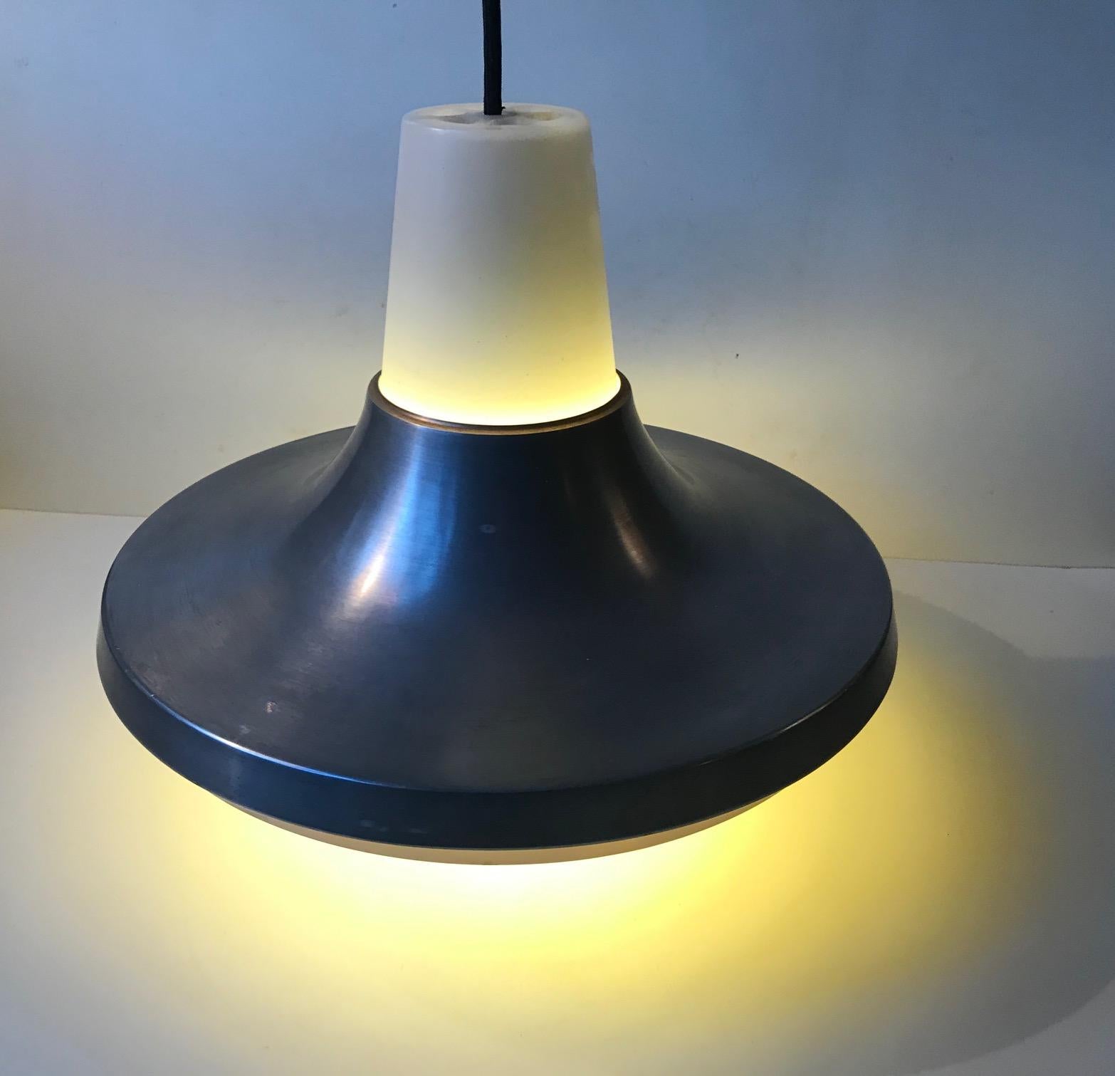 Danish Raw Aluminium Pendant Lamp from Nordisk Solar, 1960s In Good Condition For Sale In Esbjerg, DK