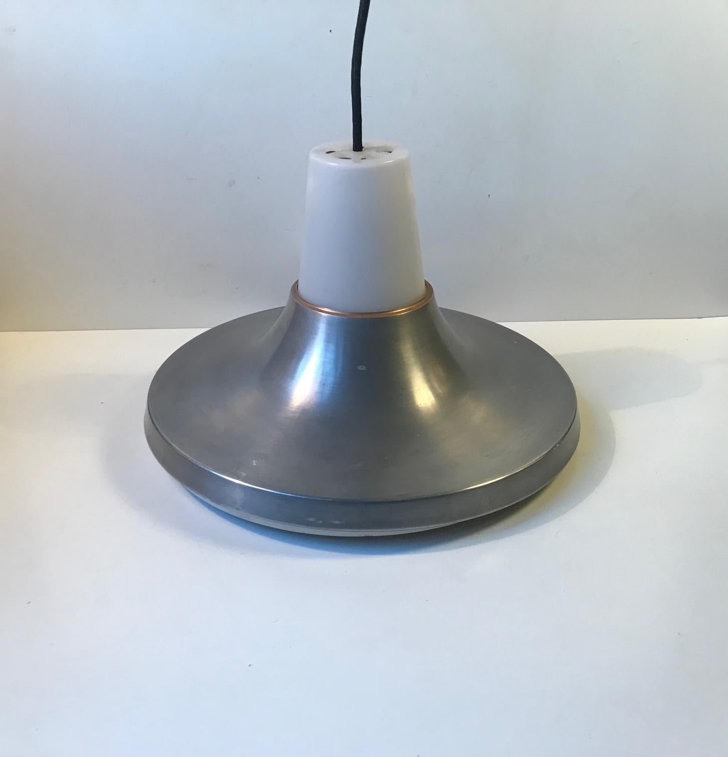 Mid-20th Century Danish Raw Aluminium Pendant Lamp from Nordisk Solar, 1960s For Sale