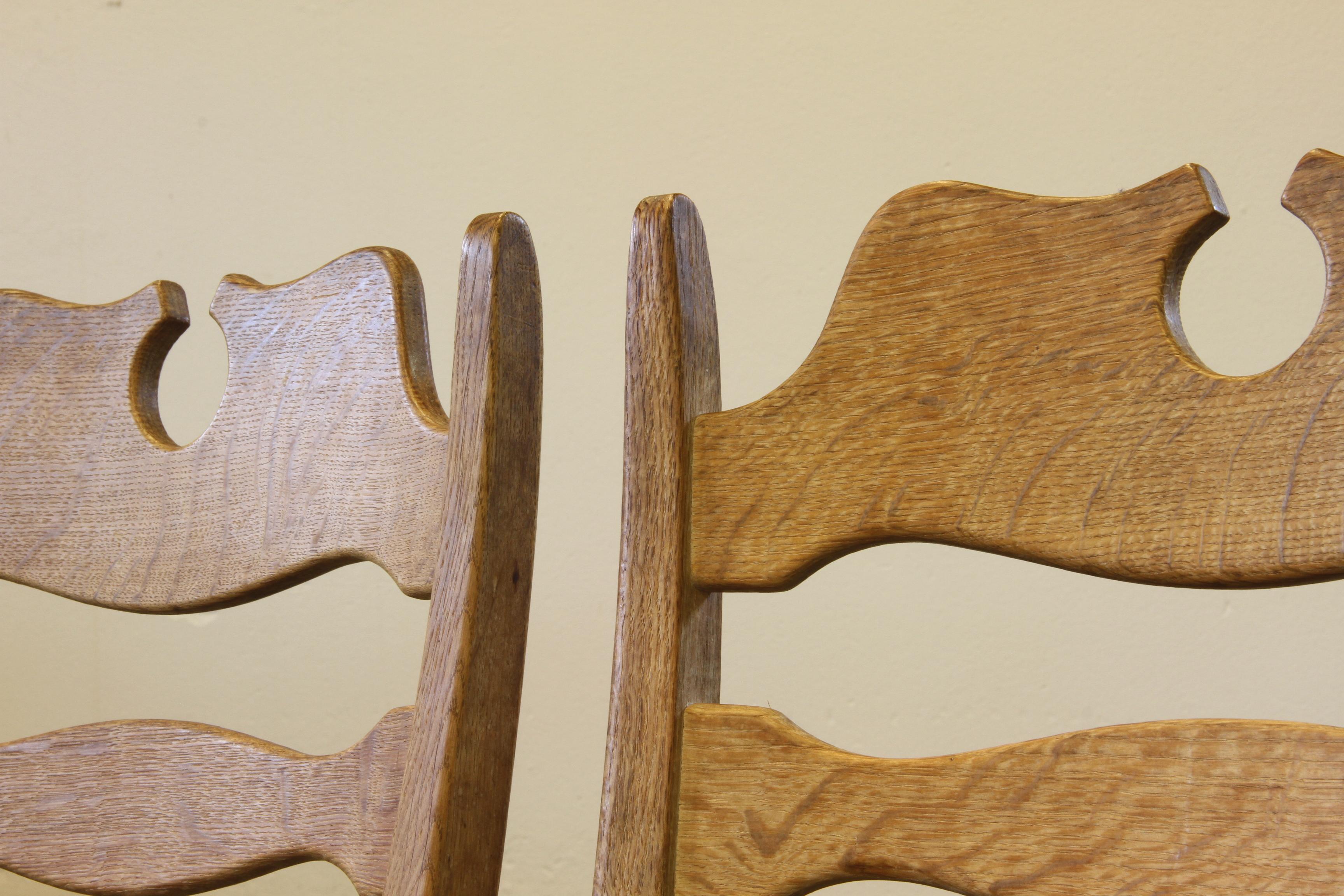 Tessuto Sedie danese Razorblade Highback in Oak Light di Henning Kjærnulf, anni '60, set 8 in vendita
