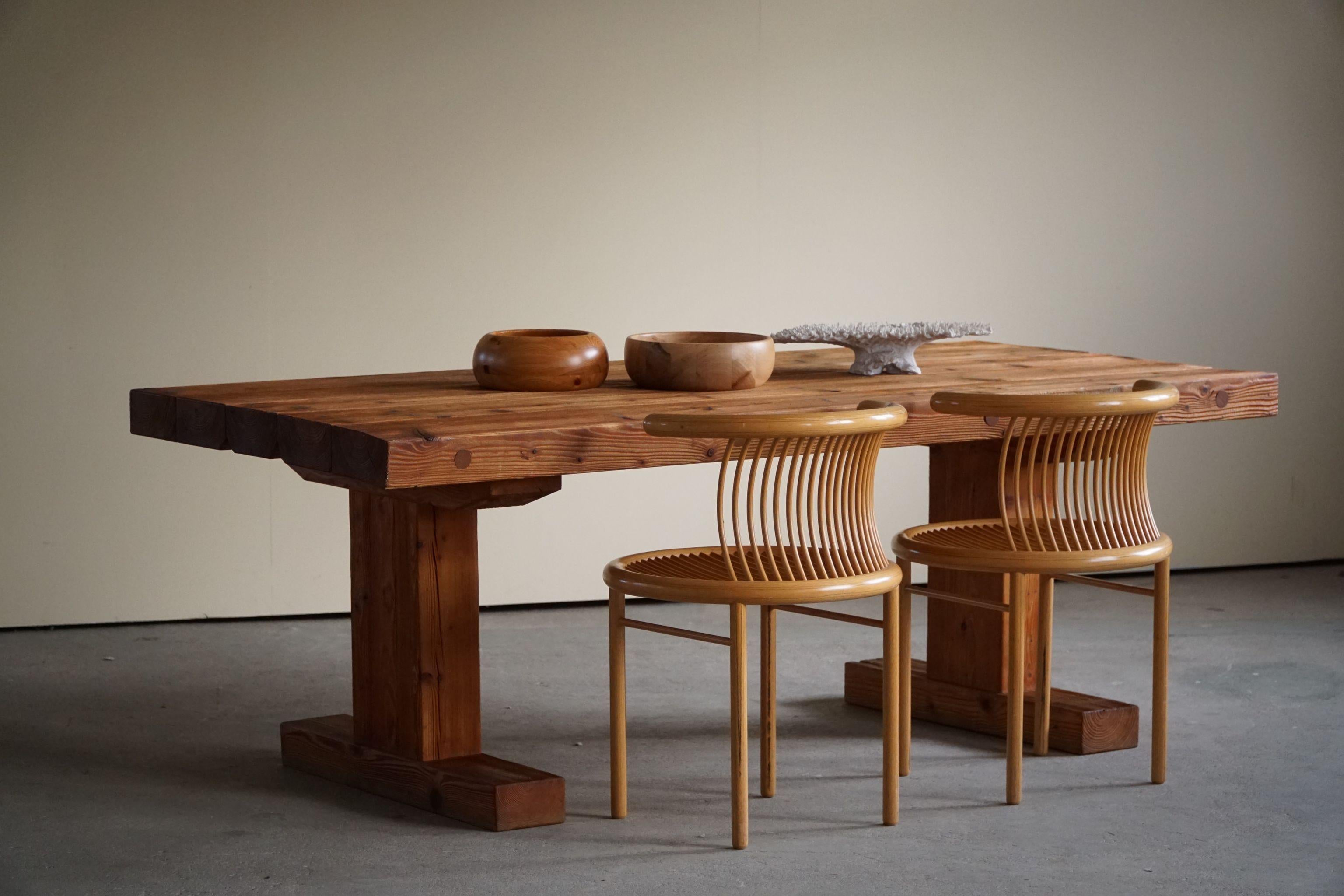 Danish Rectangular Dining Table in Solid Pomeranian Pine by Jens Lyngsøe, 1980s 6