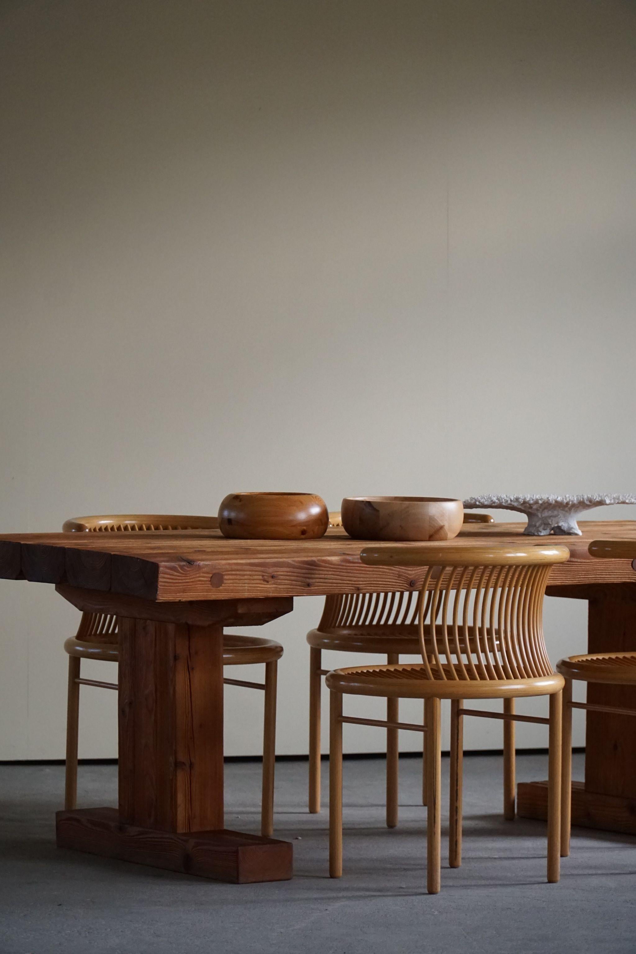 Danish Rectangular Dining Table in Solid Pomeranian Pine by Jens Lyngsøe, 1980s 9
