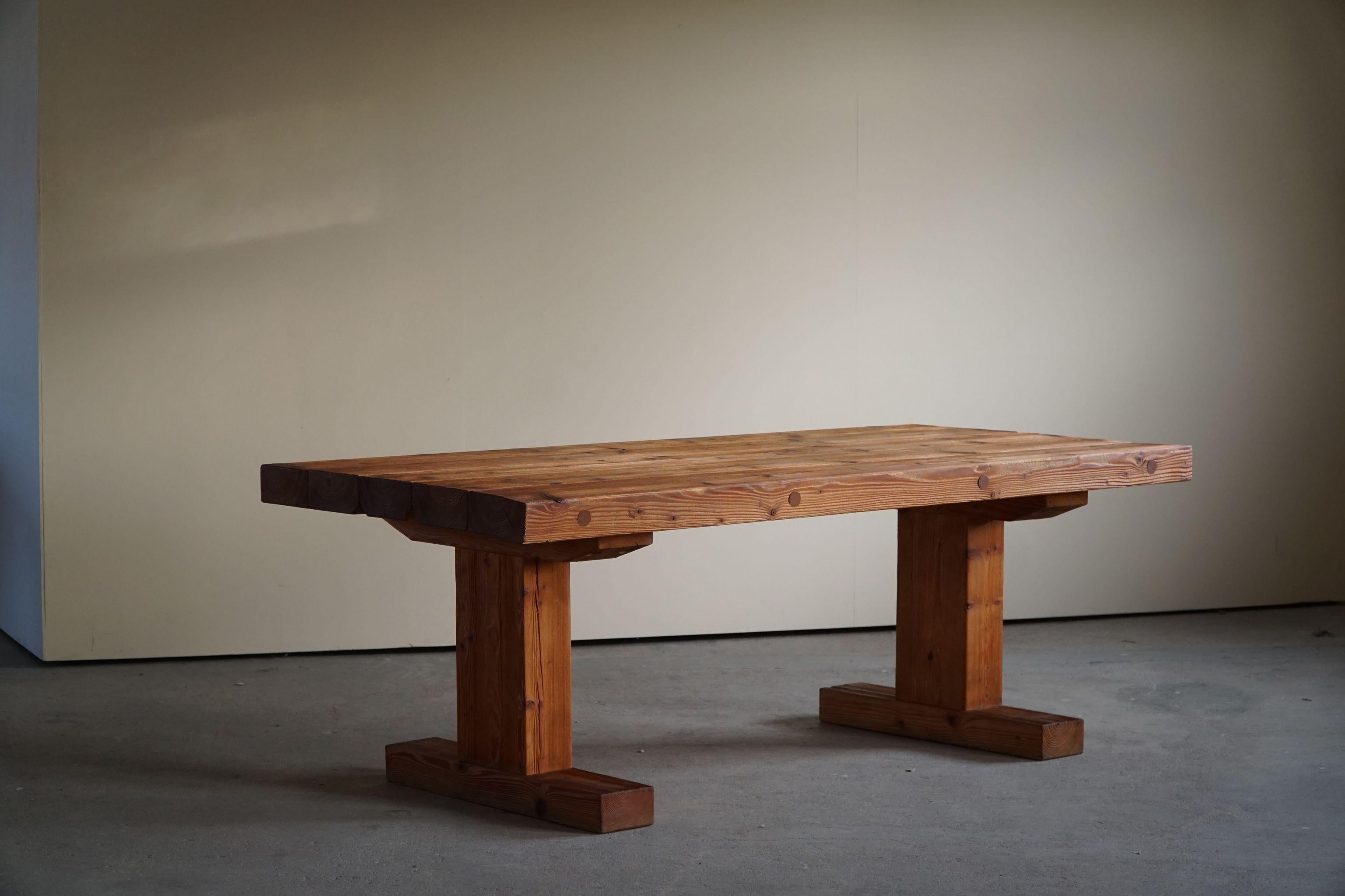 Danish Rectangular Dining Table in Solid Pomeranian Pine by Jens Lyngsøe, 1980s In Good Condition In Odense, DK