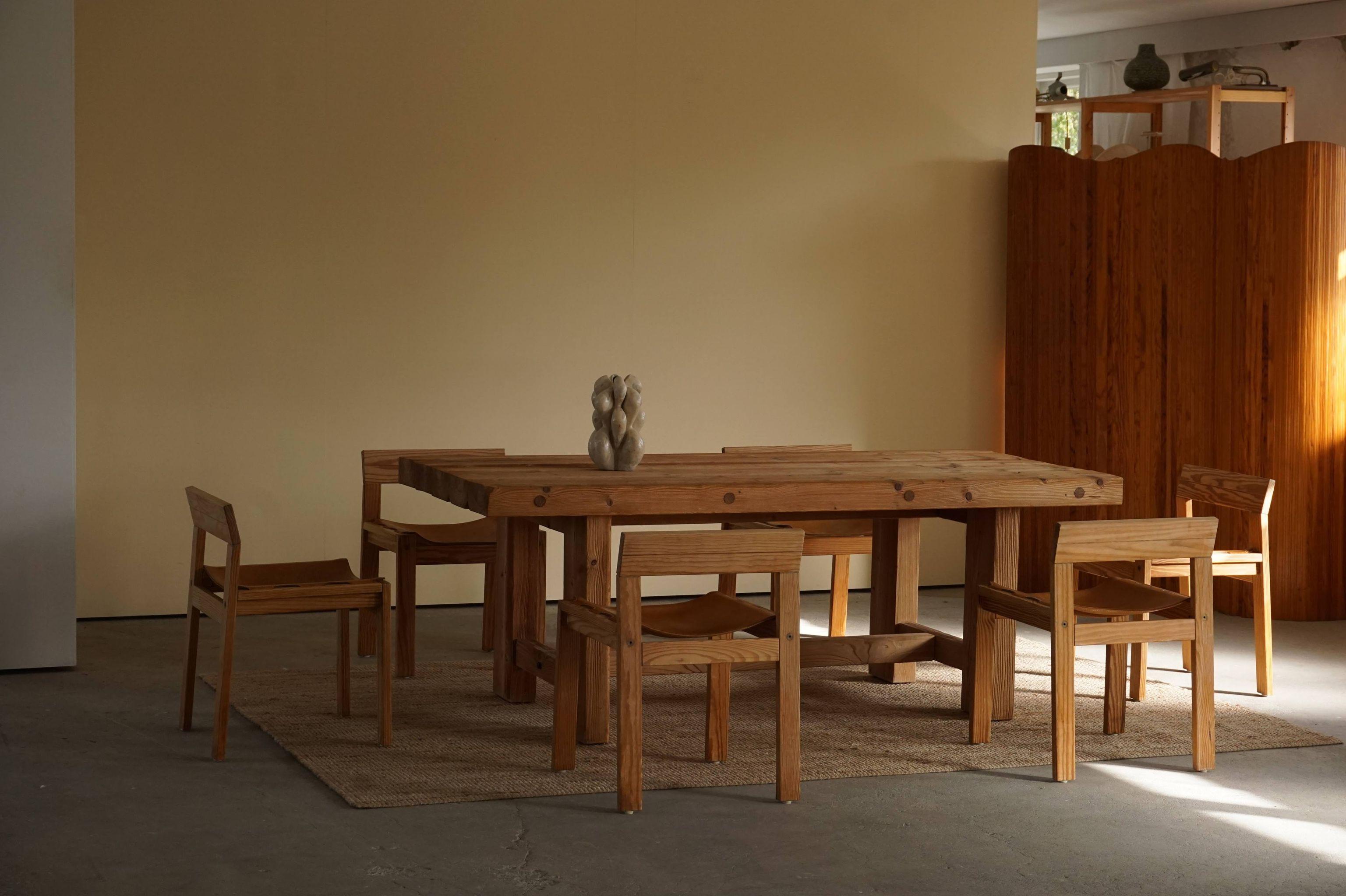 Late 20th Century Danish Rectangular Dining Table in Solid Pomeranian Pine by Jens Lyngsøe, 1980s