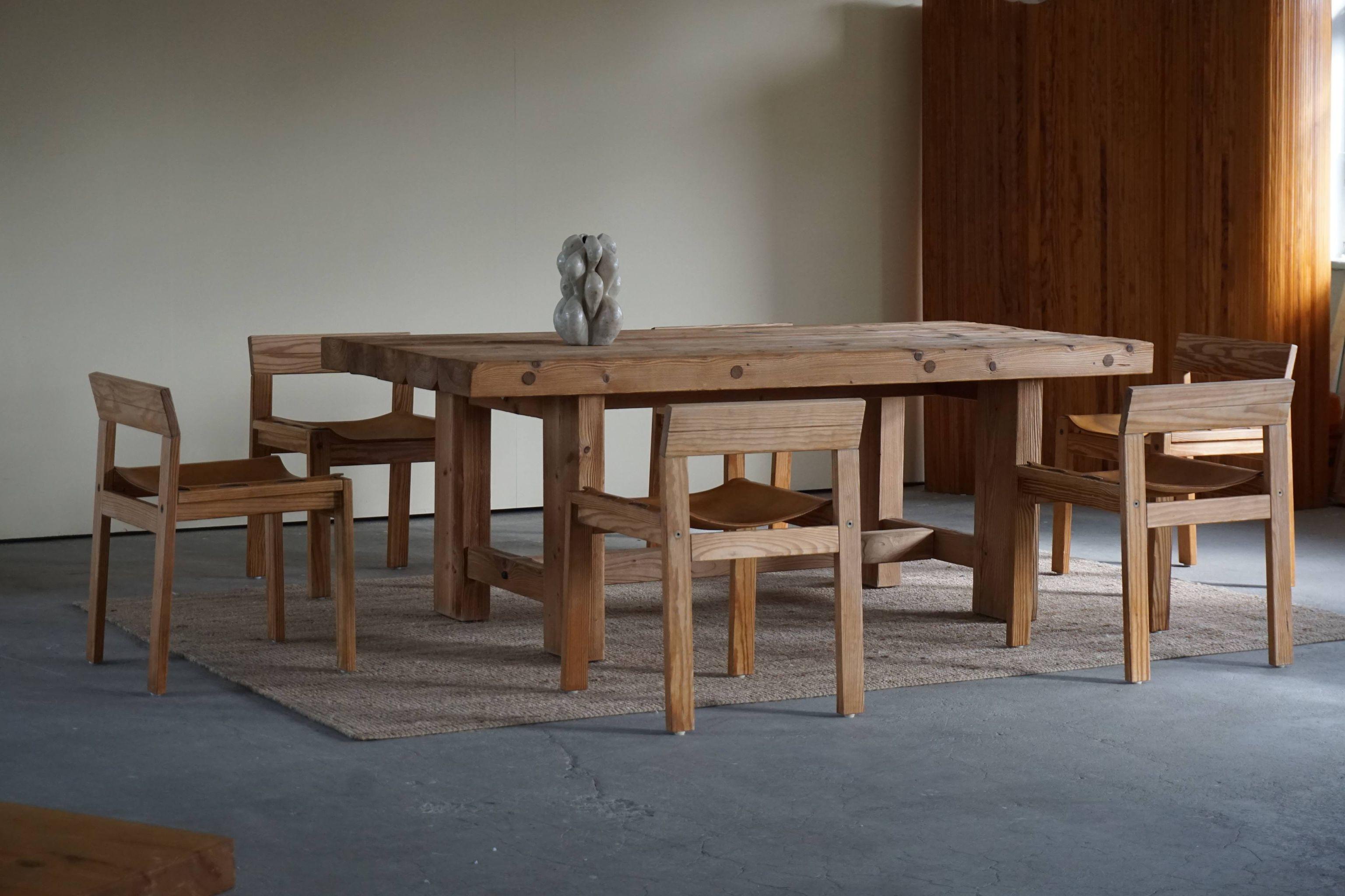 Danish Rectangular Dining Table in Solid Pomeranian Pine by Jens Lyngsøe, 1980s 3
