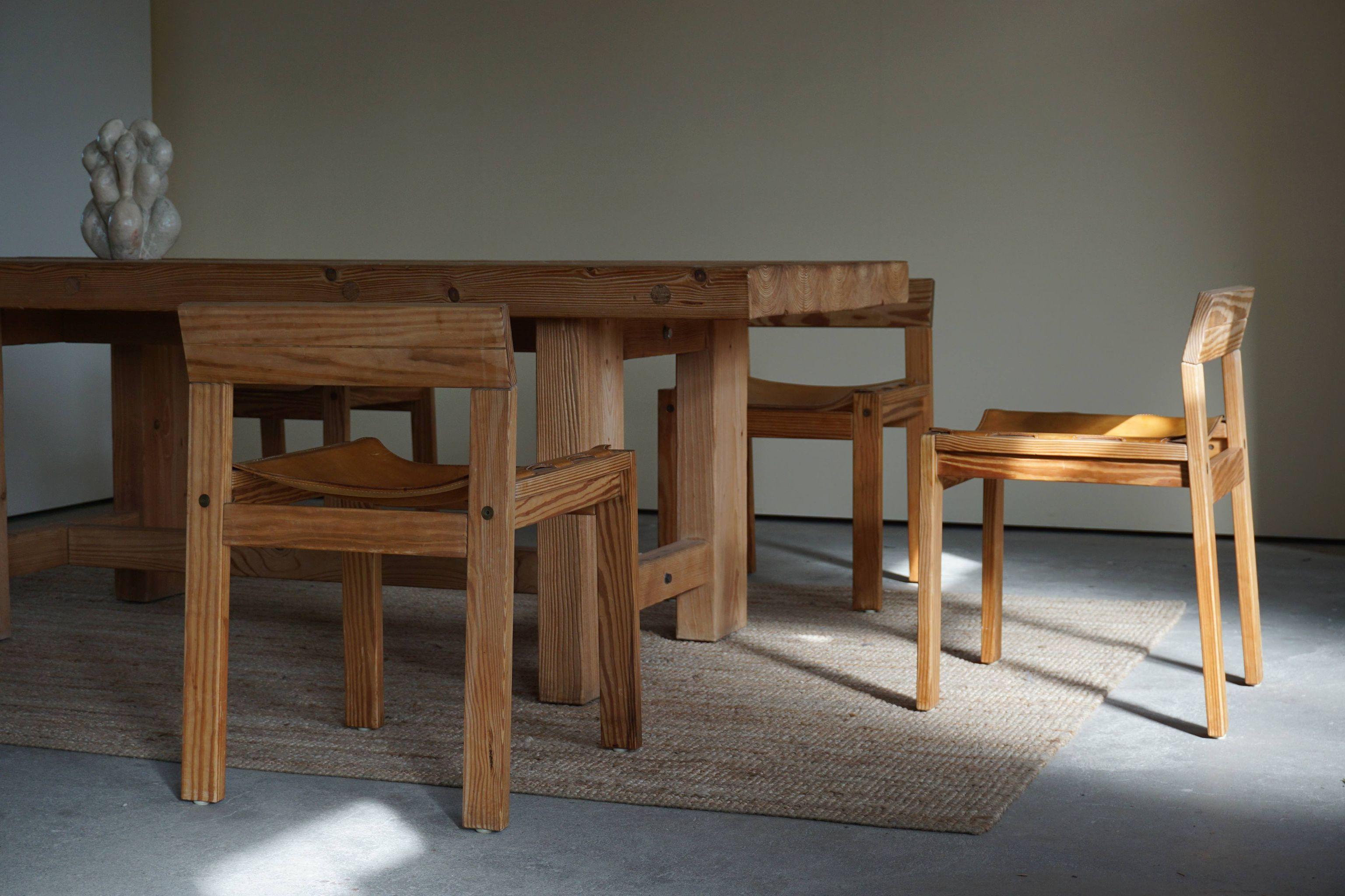 Danish Rectangular Dining Table in Solid Pomeranian Pine by Jens Lyngsøe, 1980s 4