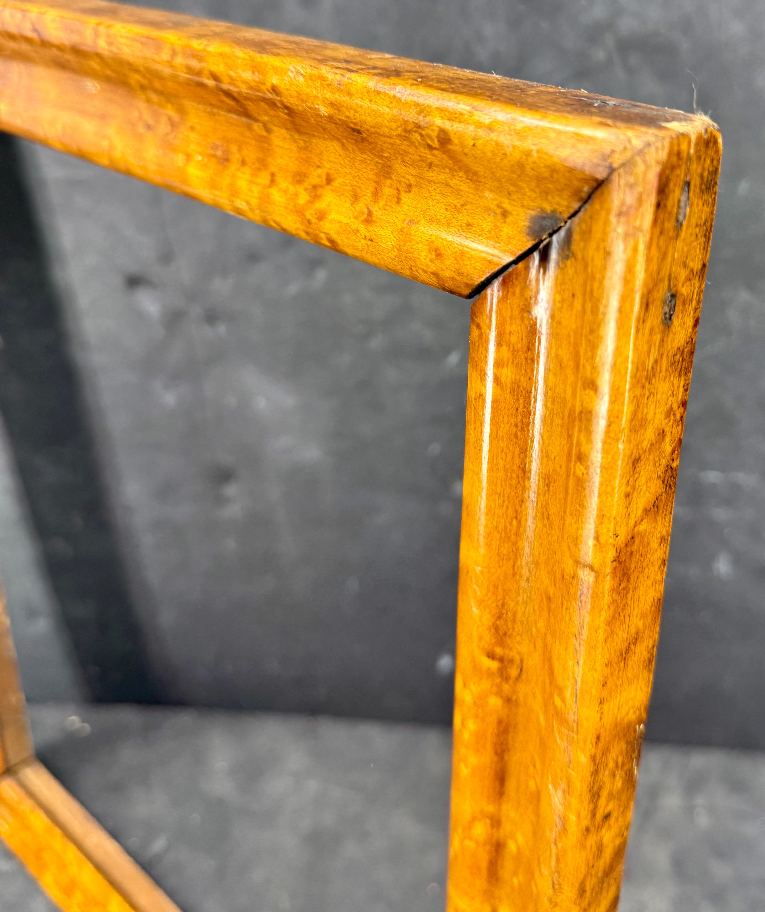 Danish Rectangular Empire Burl Wood Art Frame For Sale 5