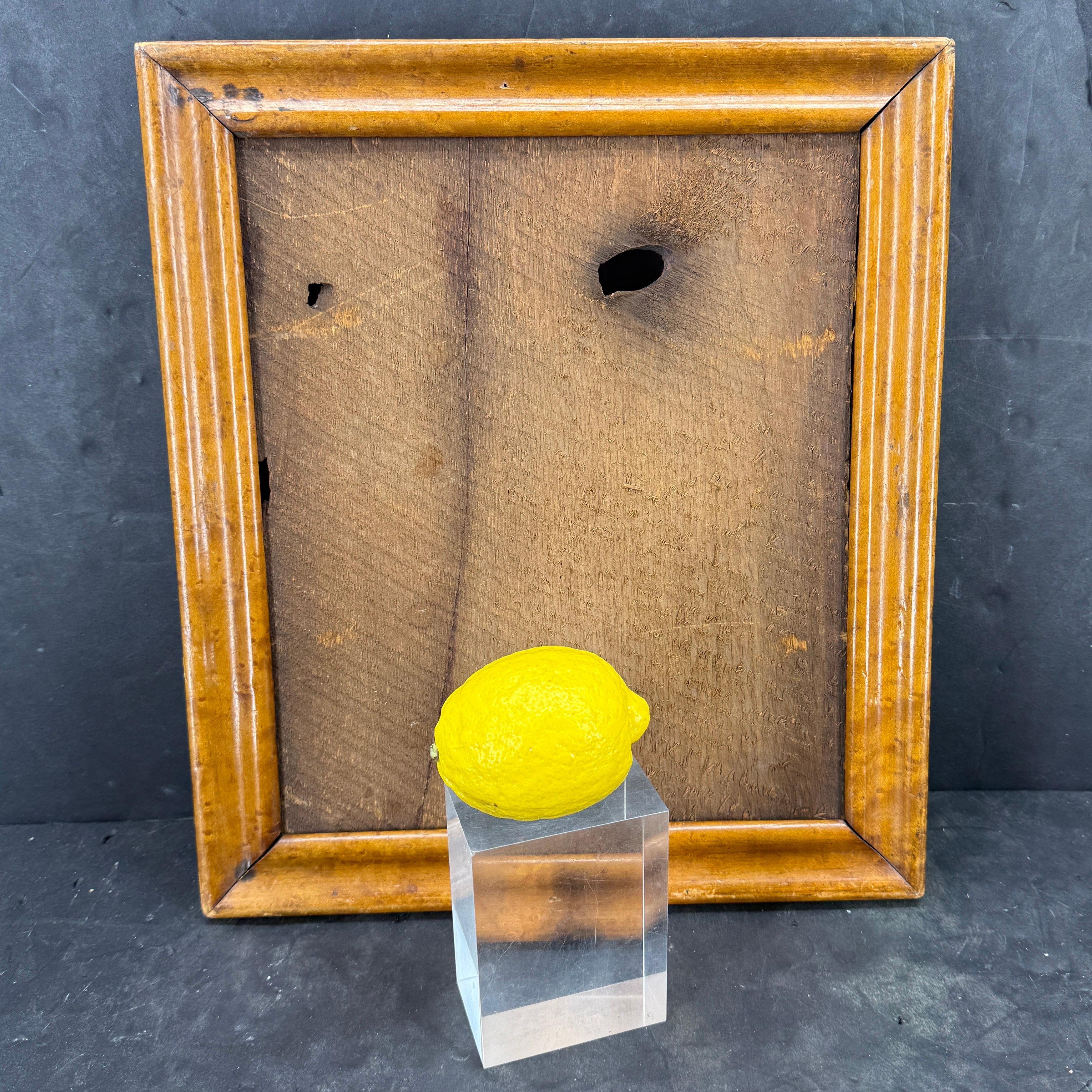 Danish Rectangular Empire Burl Wood Art Frame In Good Condition For Sale In Haddonfield, NJ