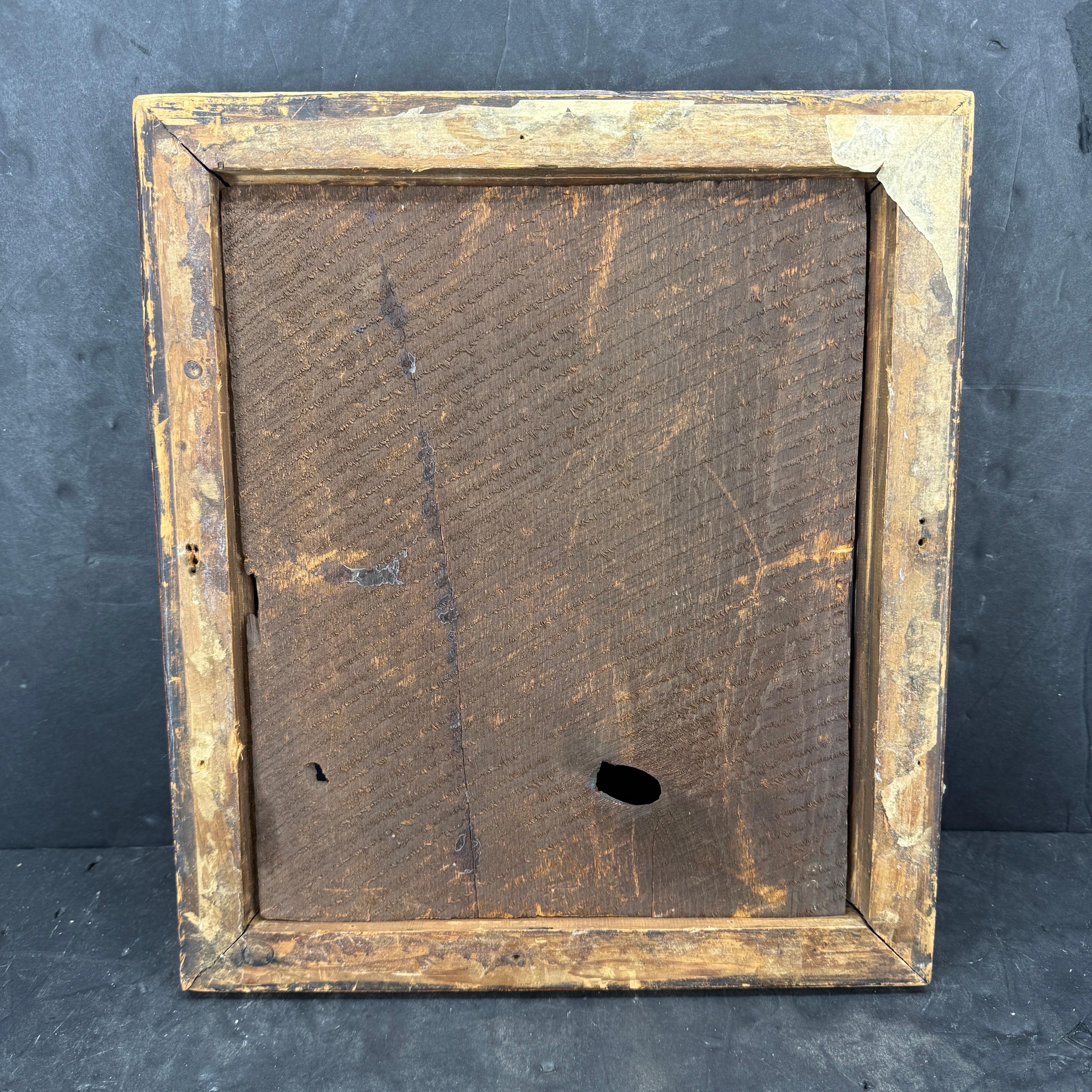 Danish Rectangular Empire Burl Wood Art Frame For Sale 1