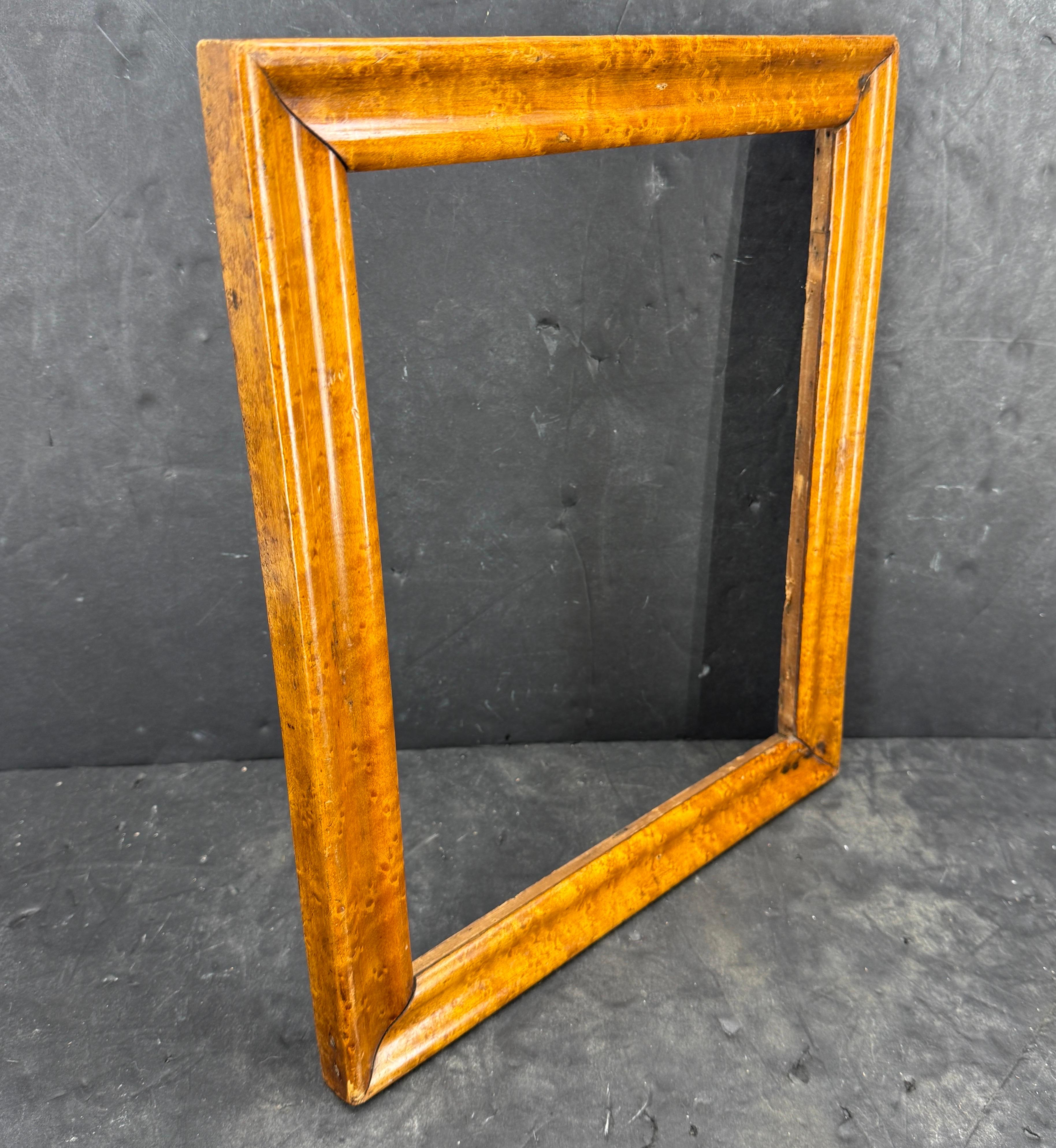 Danish Rectangular Empire Burl Wood Art Frame For Sale 2