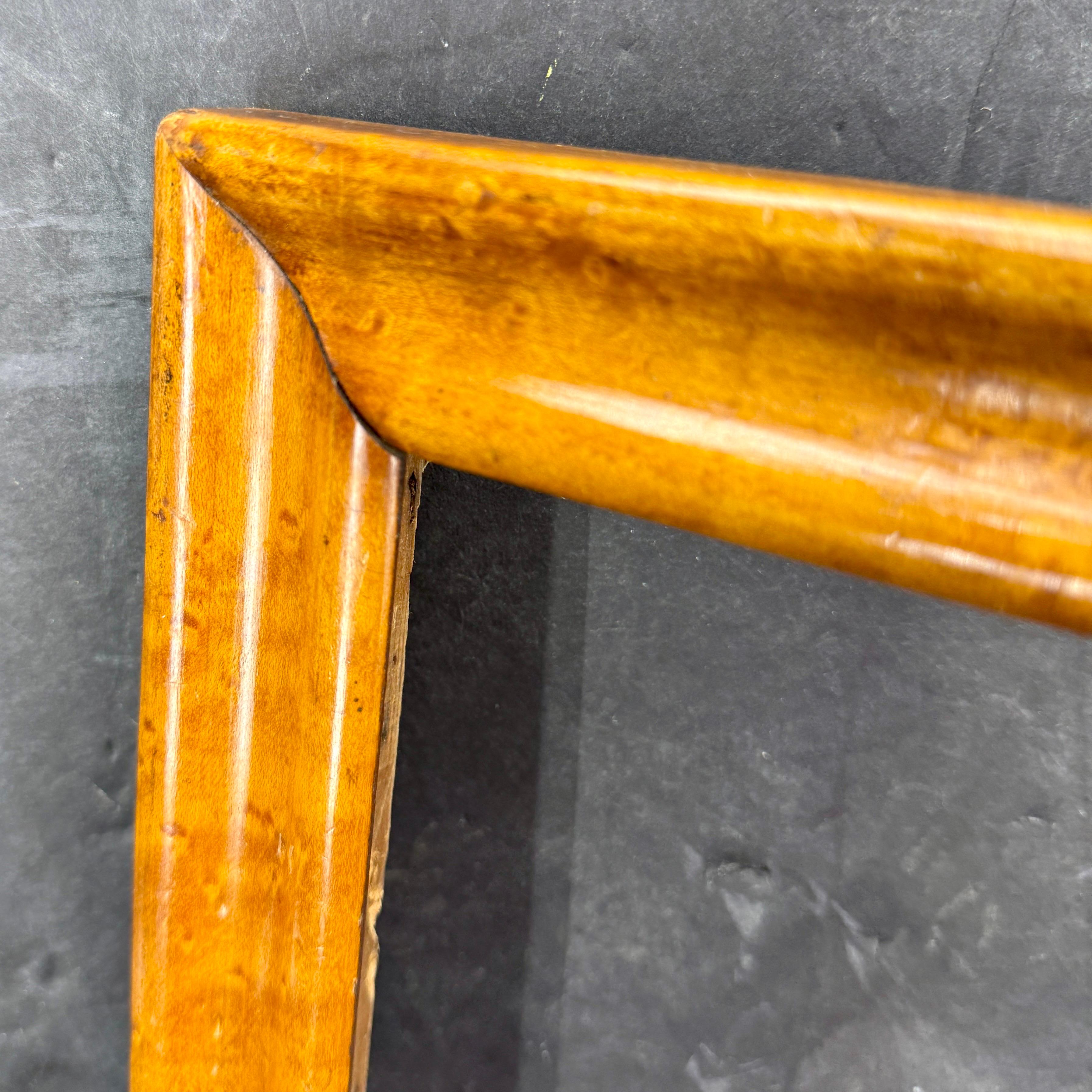 Danish Rectangular Empire Burl Wood Art Frame For Sale 3