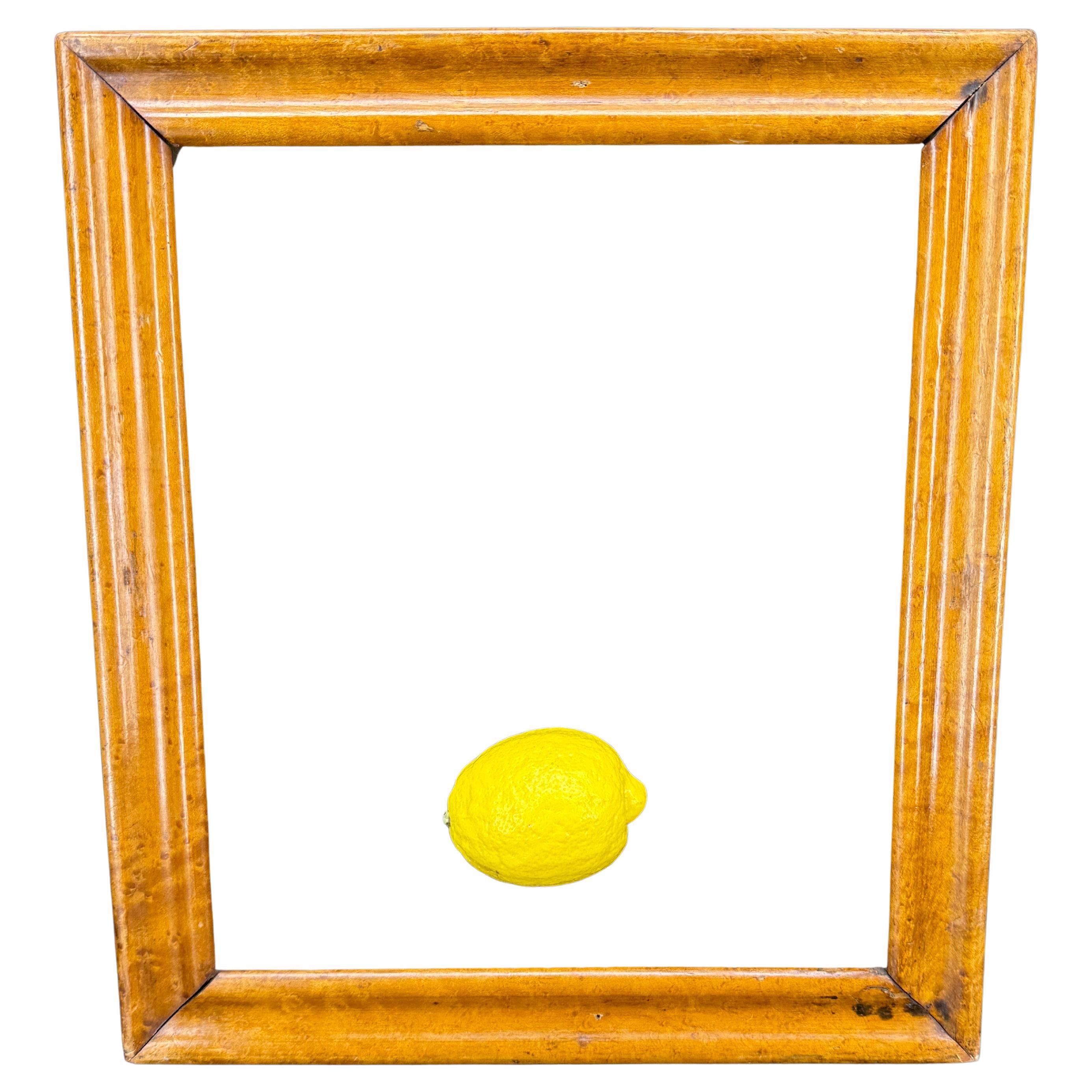 Danish Rectangular Empire Burl Wood Art Frame For Sale