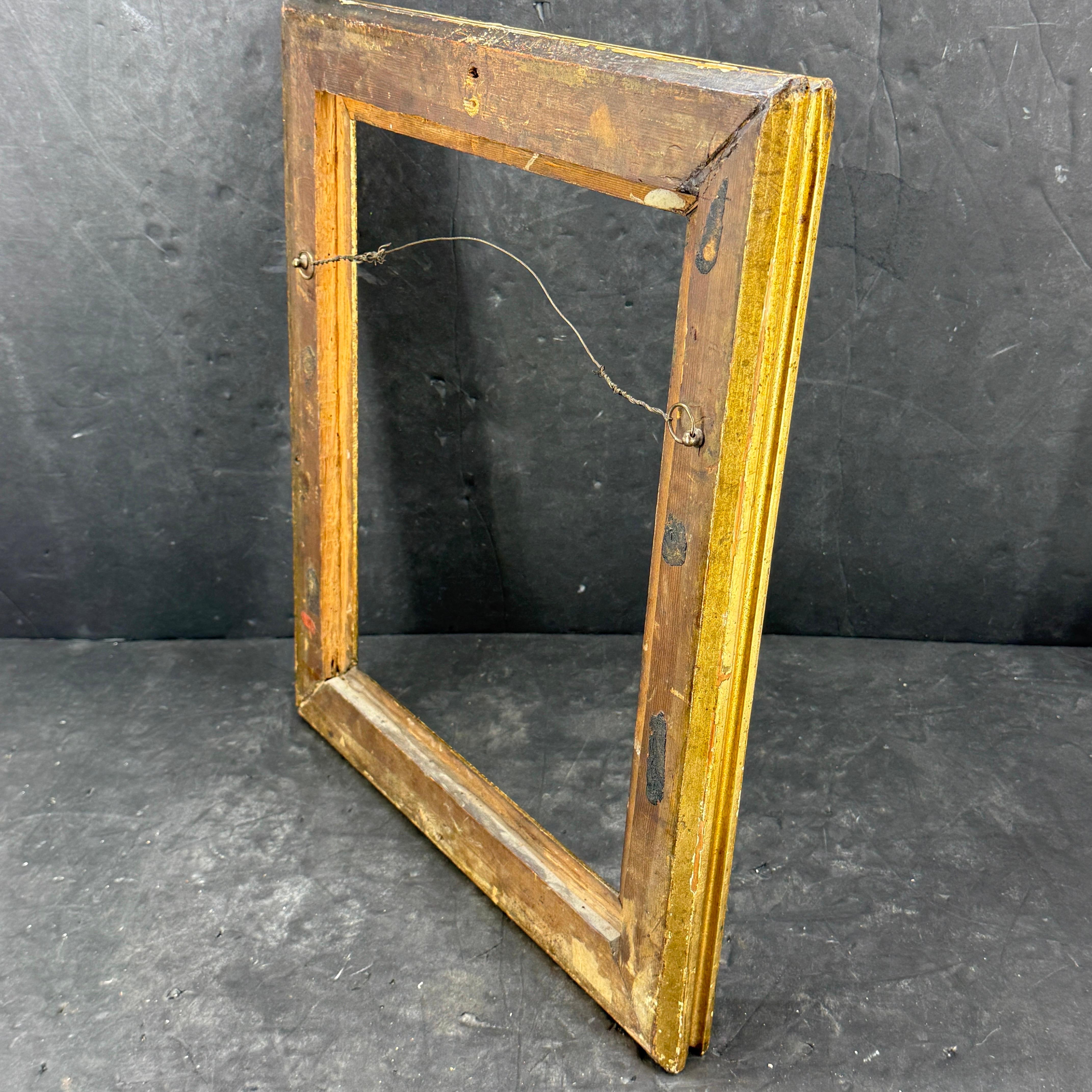 Danish Rectangular Empire Wood Gilt Gold Art Frame For Sale 6