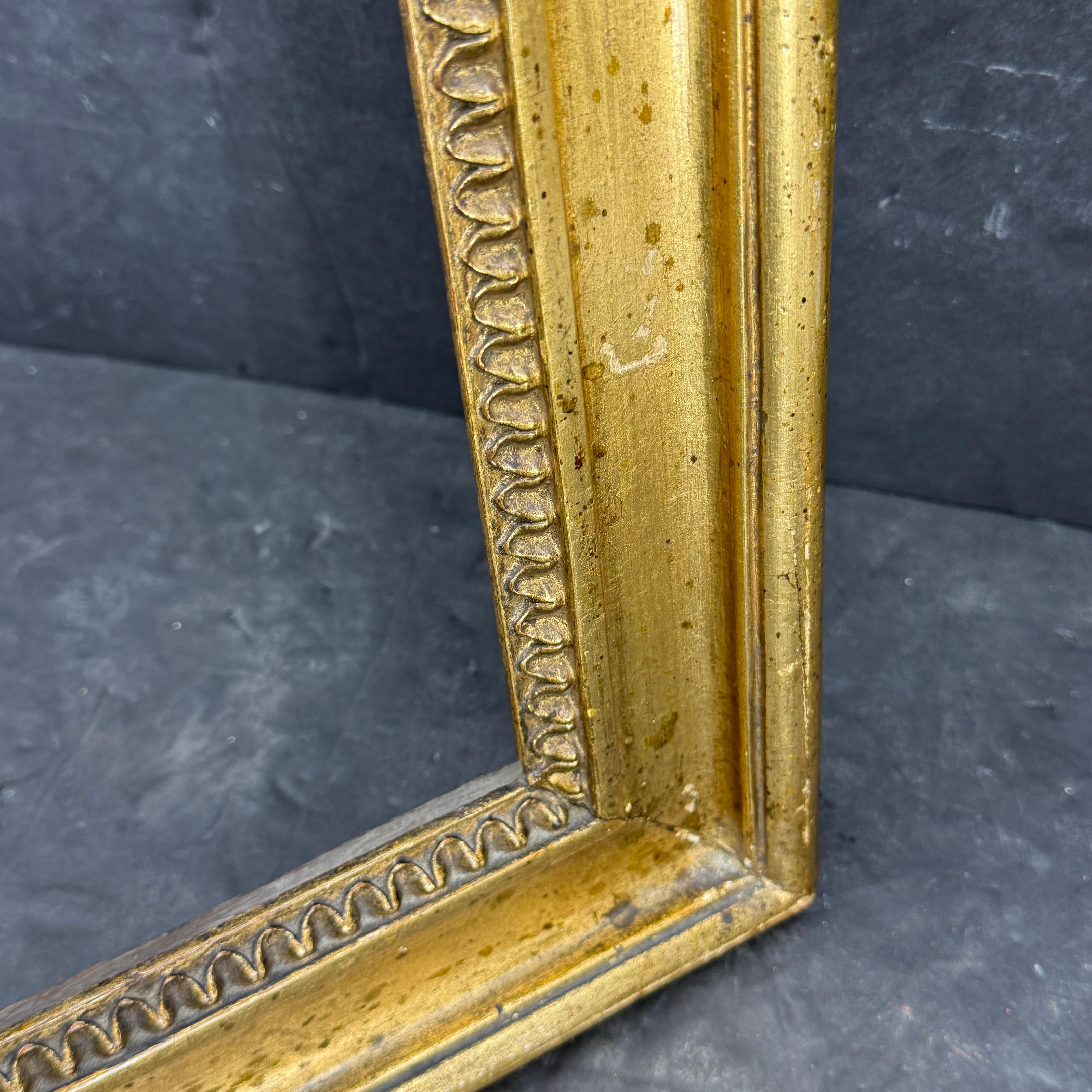 Danish Rectangular Empire Wood Gilt Gold Art Frame For Sale 7