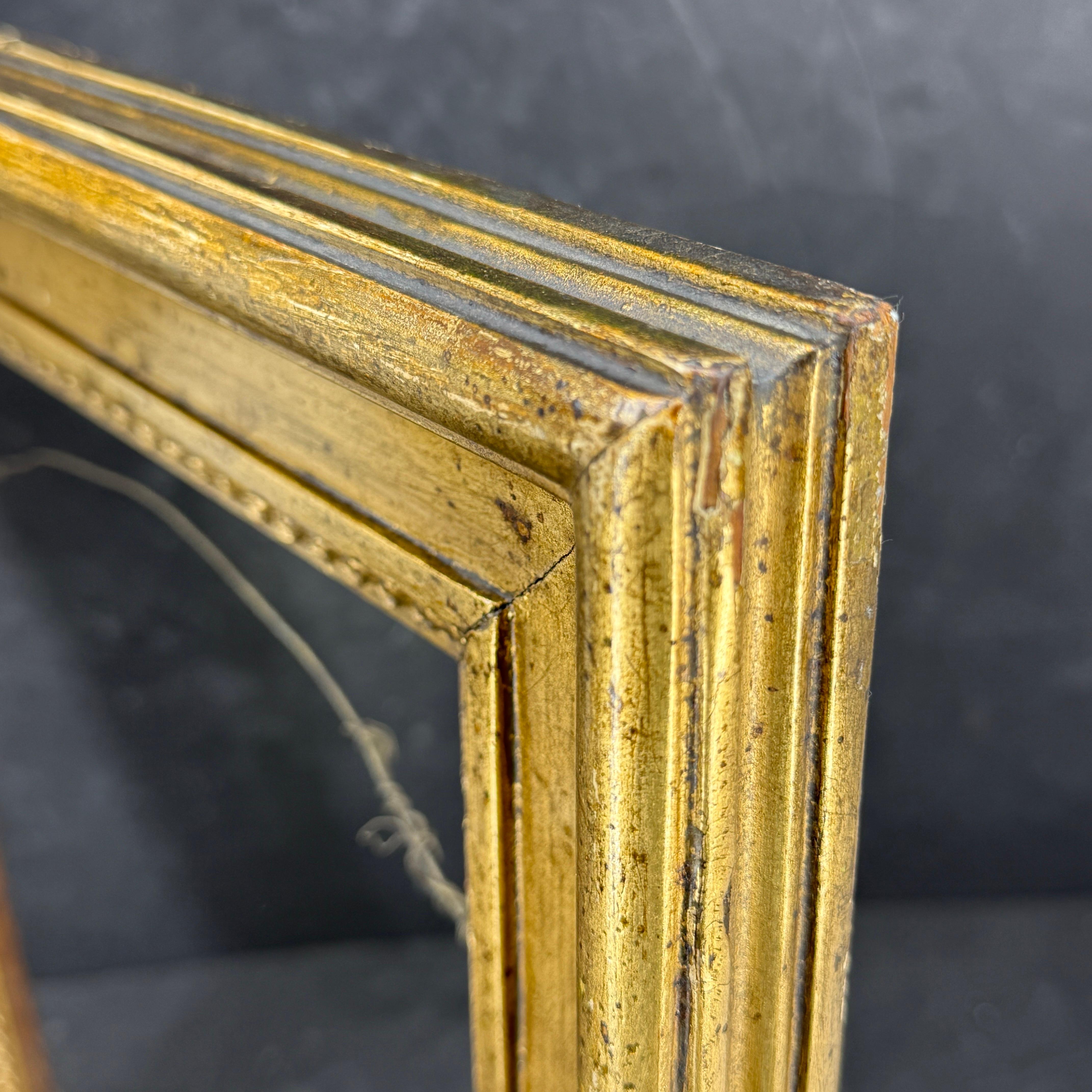 Danish Rectangular Empire Wood Gilt Gold Art Frame For Sale 9