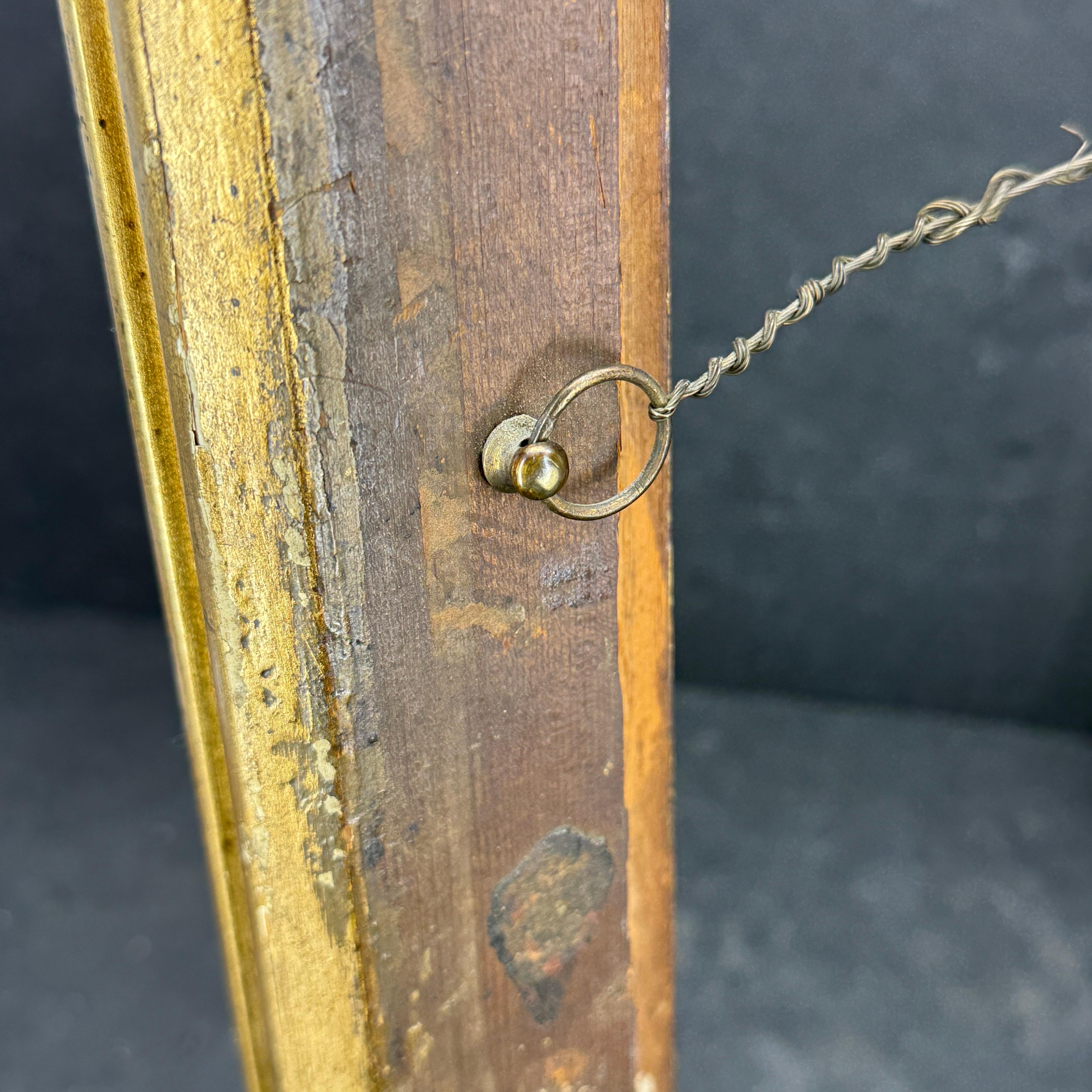 Danish Rectangular Empire Wood Gilt Gold Art Frame For Sale 11