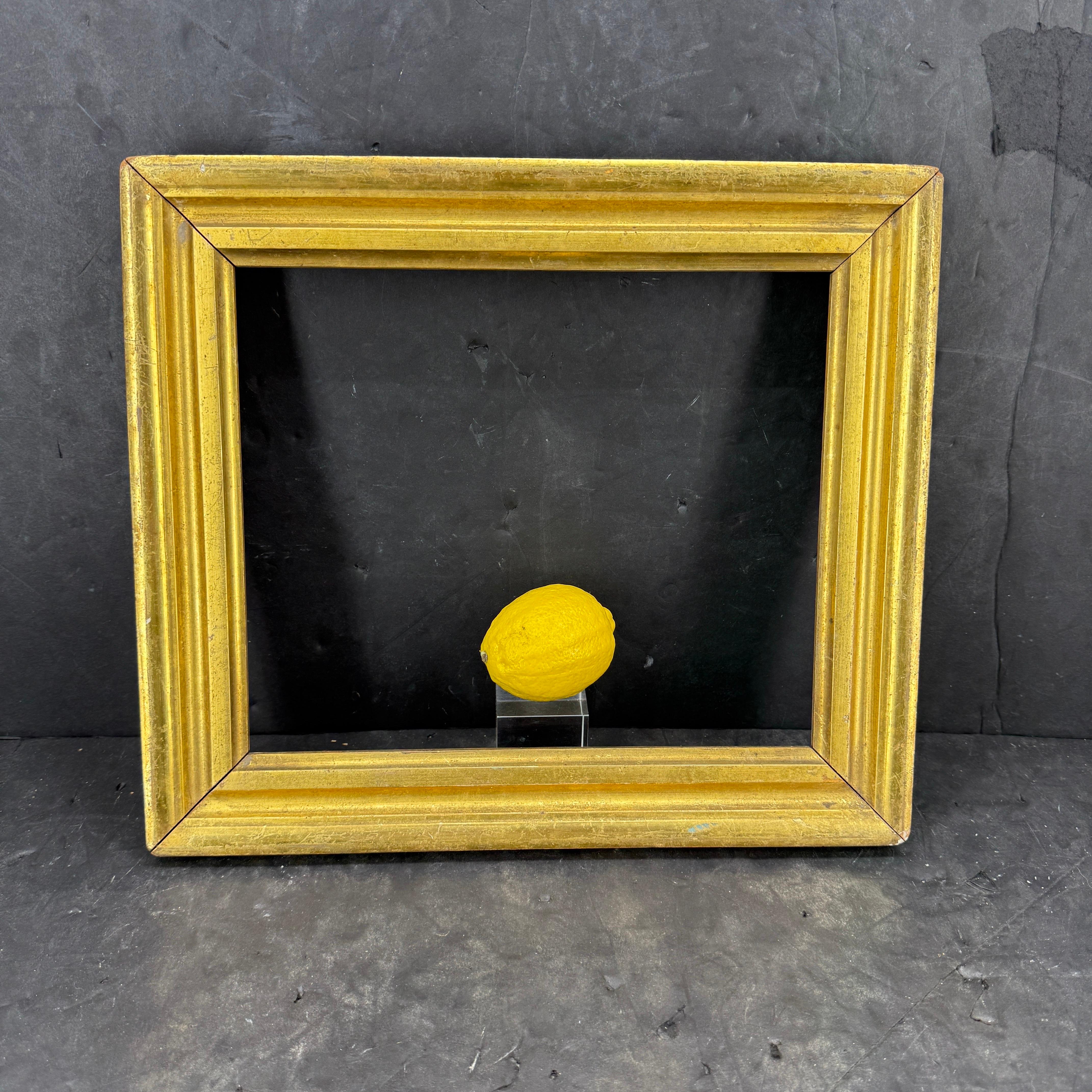 Impressionnant cadre d'art danois en or doré trouvé sur un marché au Danemark. Pièce parfaite pour une peinture à l'huile ou une aquarelle particulière. Le cadre a une patine magnifique et serait fantastique seul ou dans un groupe sur un mur