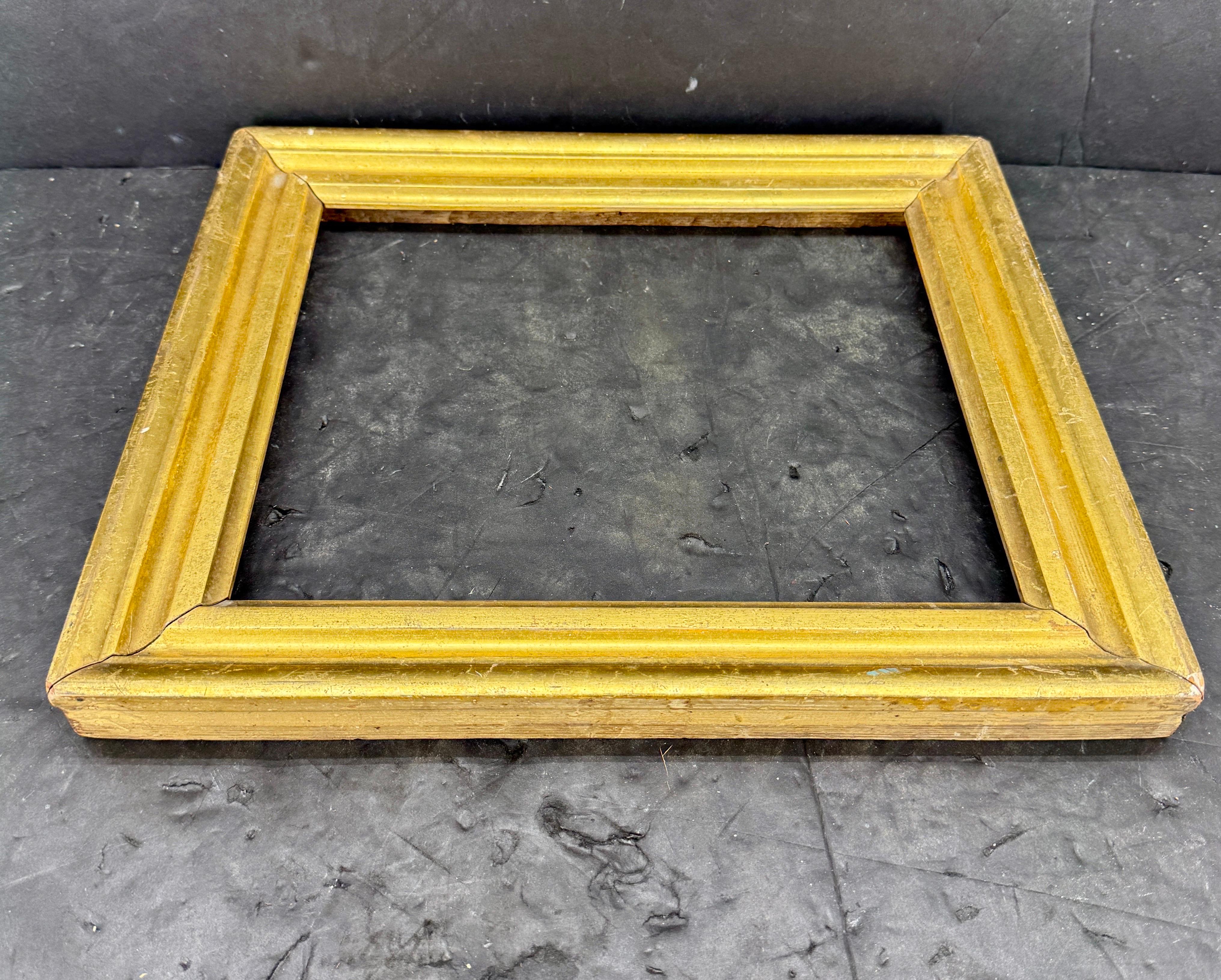 Sculpté à la main Cadre d'art Empire danois rectangulaire en bois doré en vente