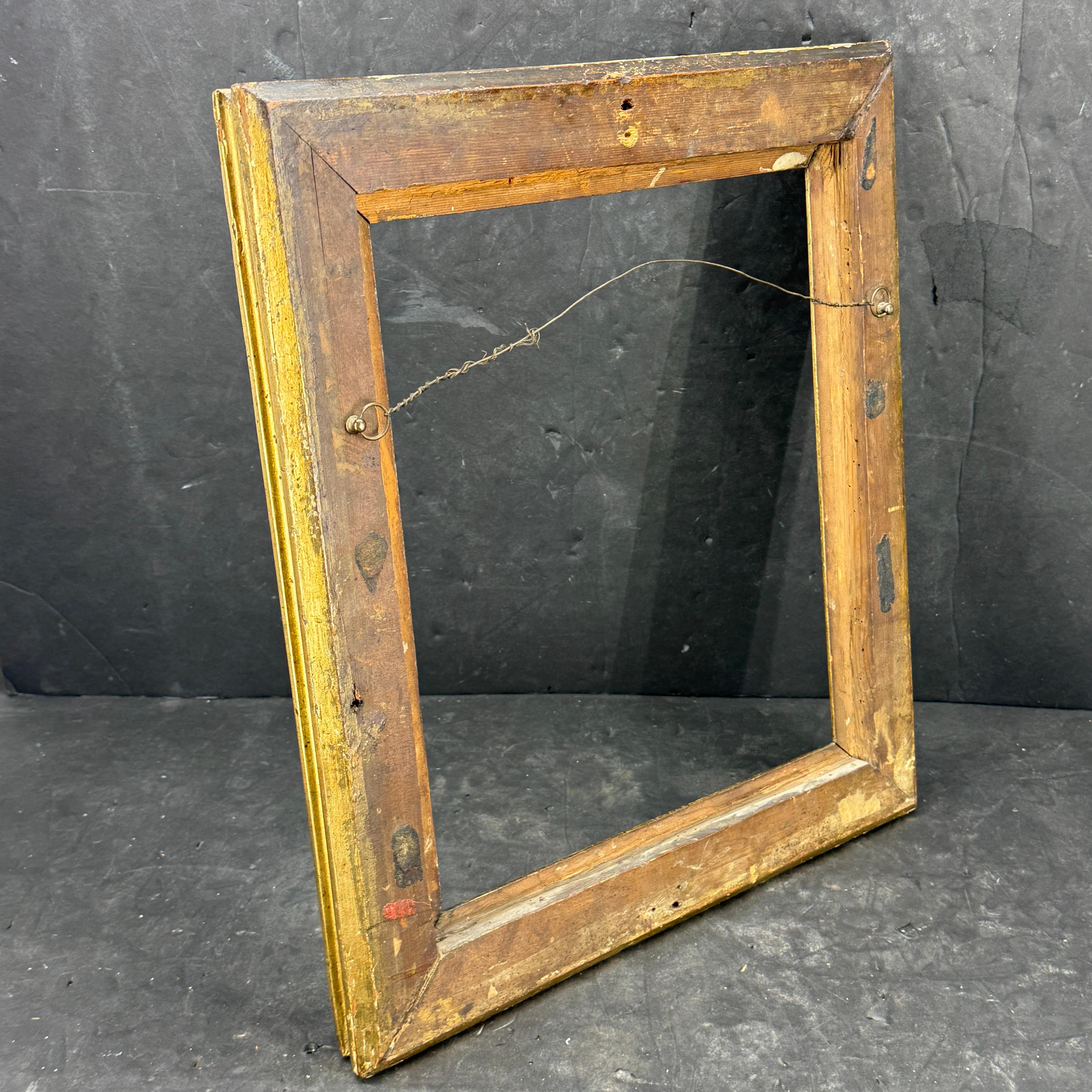 Danish Rectangular Empire Wood Gilt Gold Art Frame For Sale 2