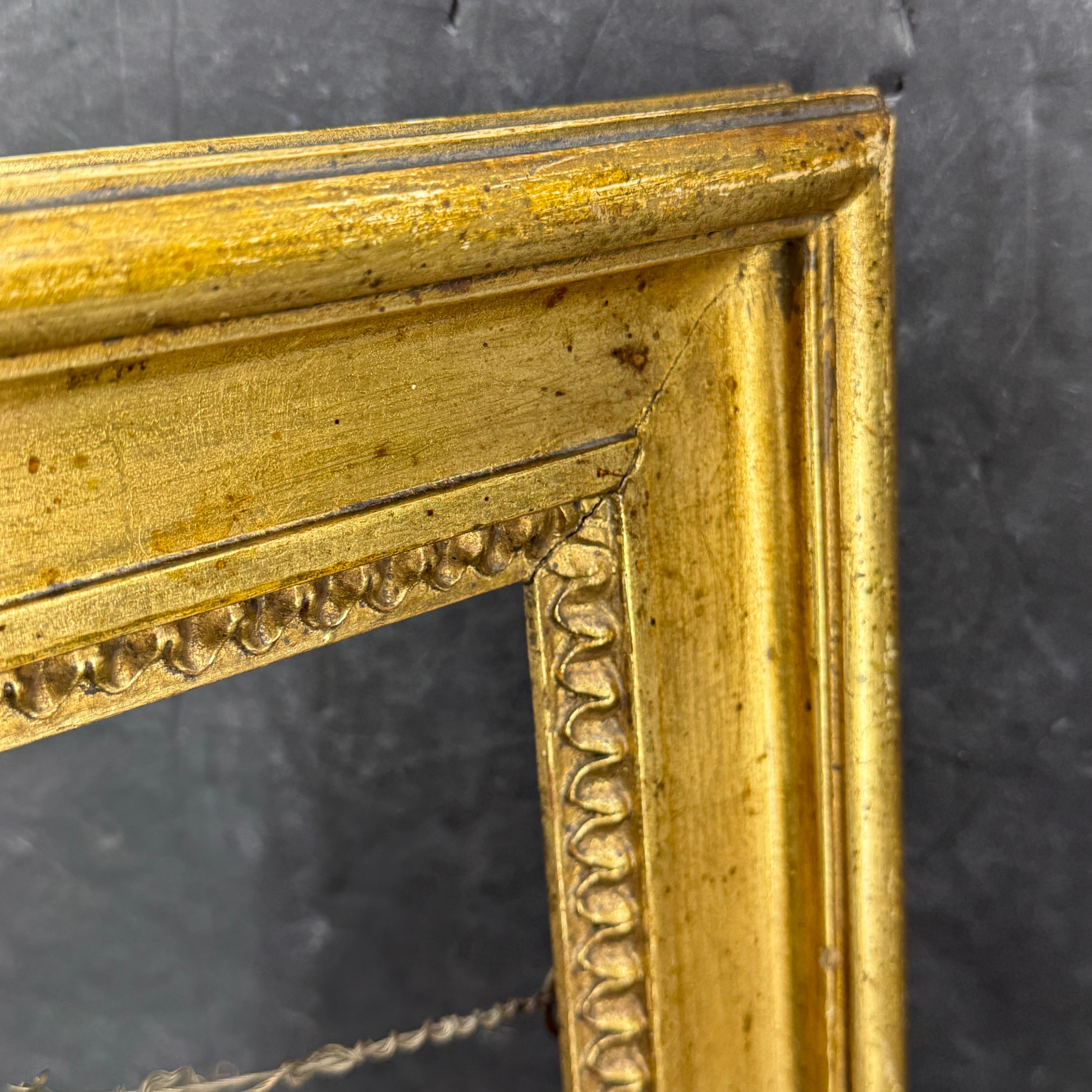 Danish Rectangular Empire Wood Gilt Gold Art Frame For Sale 3