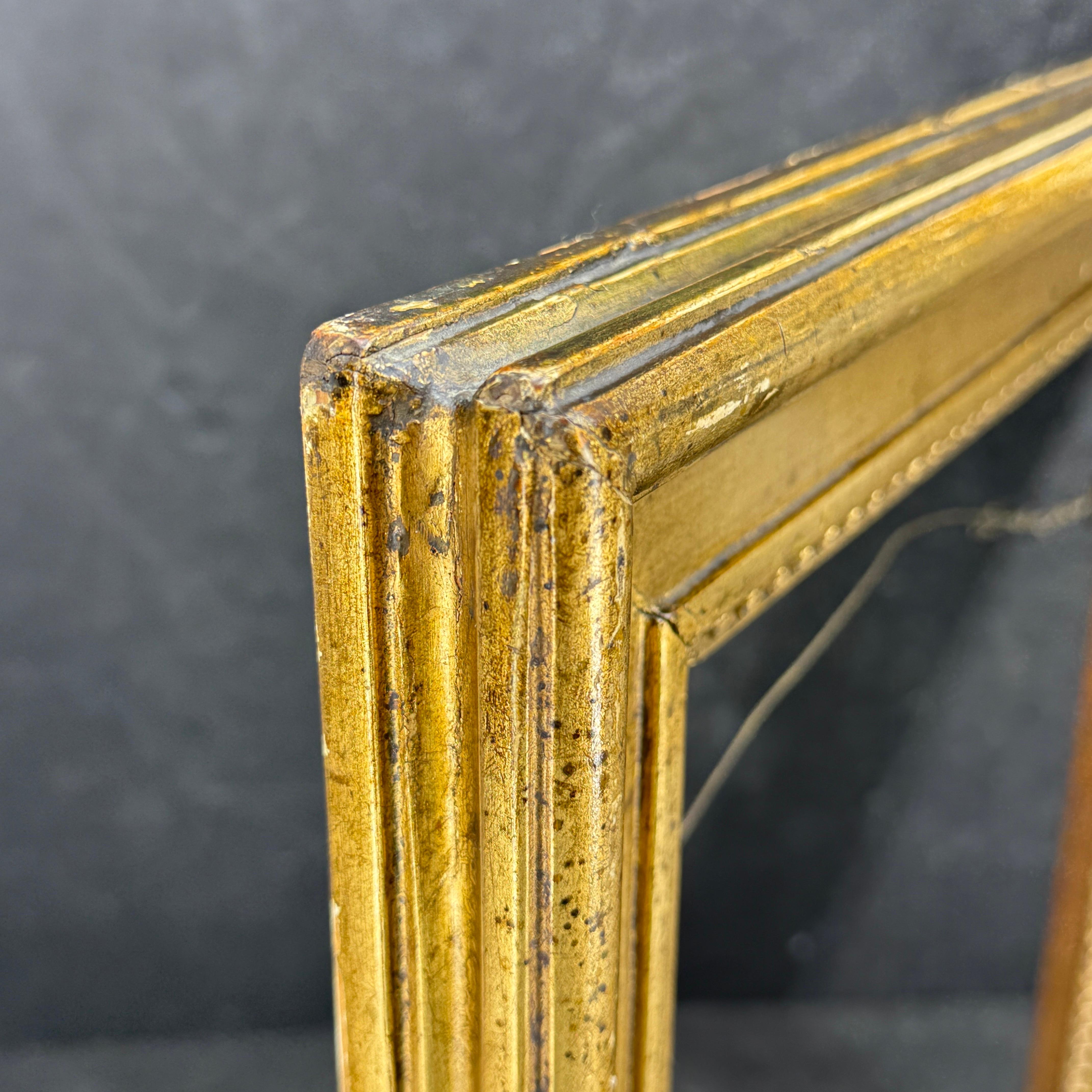 Danish Rectangular Empire Wood Gilt Gold Art Frame For Sale 4