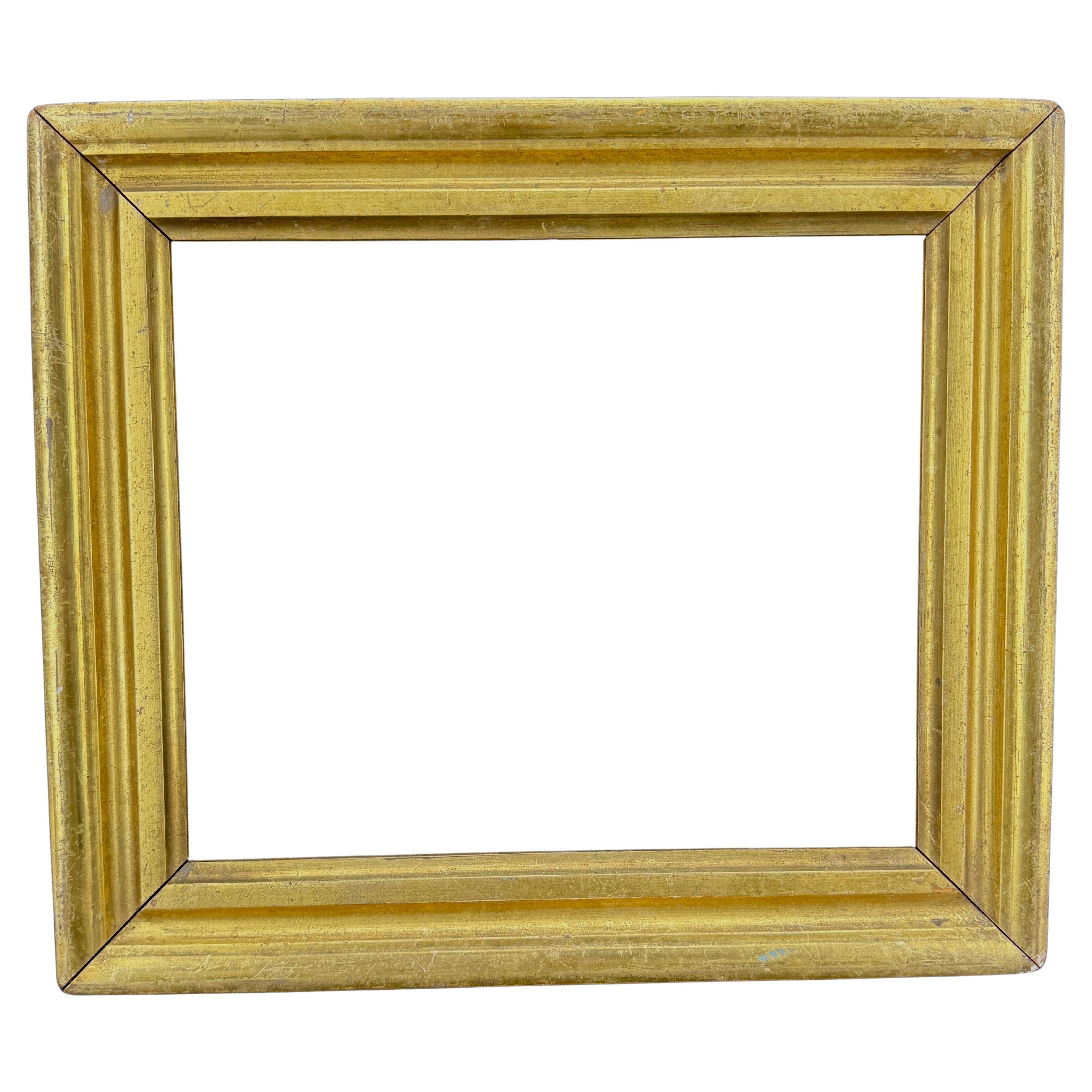 Danish Rectangular Empire Wood Gilt Gold Art Frame
