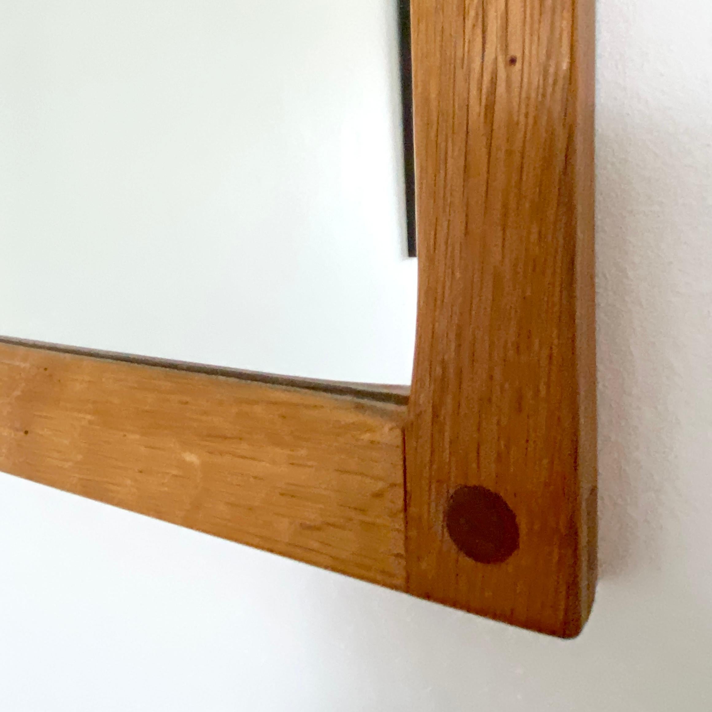 Danish Rectangular Oak and Teak Mirror by Kai Kristiansen for Aksel Kjersgaard For Sale 2