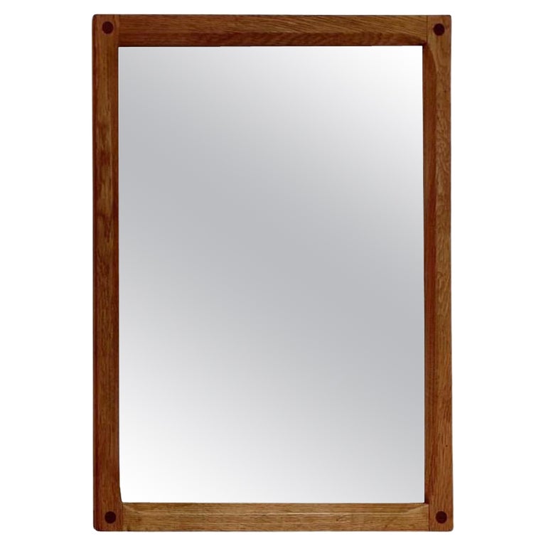Danish Rectangular Oak and Teak Mirror by Kai Kristiansen for 