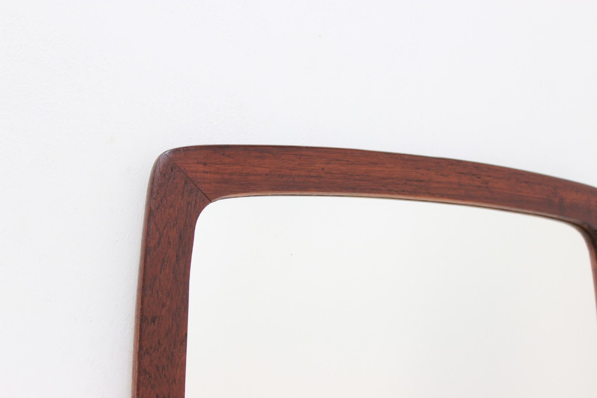 Danish Rectangular Oval Teak Mirror, 1960 In Good Condition In Praha, CZ