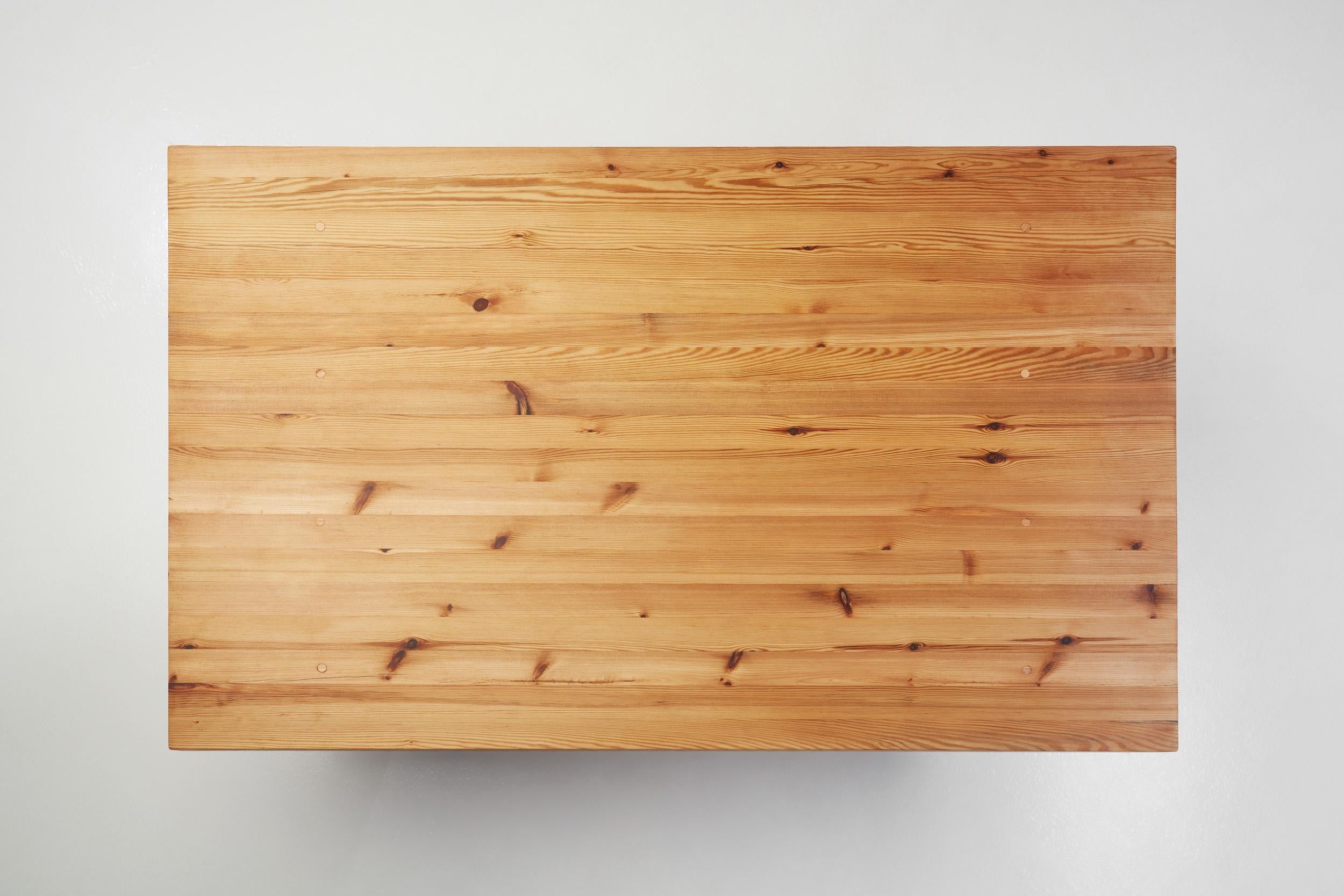 Danish Rectangular Pine Coffee Table, Denmark, ca 1970s For Sale 5