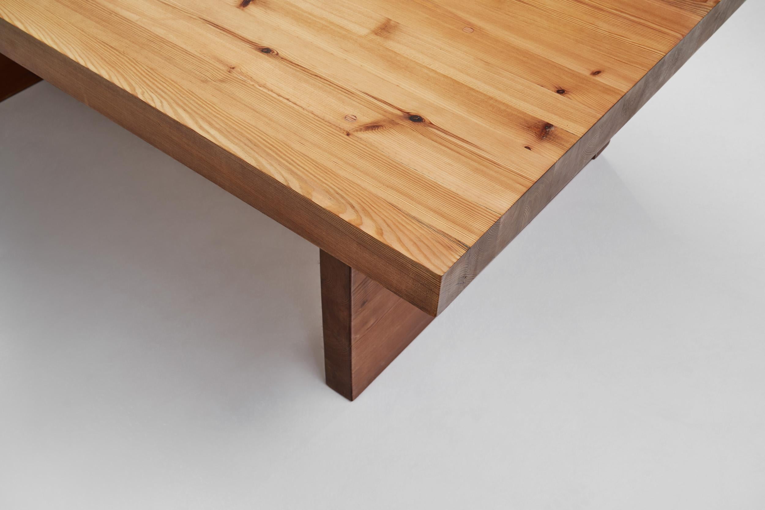 Danish Rectangular Pine Coffee Table, Denmark, ca 1970s For Sale 7