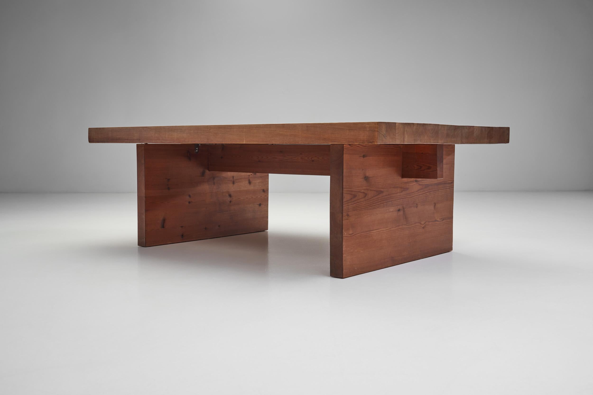 Danish Rectangular Pine Coffee Table, Denmark, ca 1970s For Sale 1