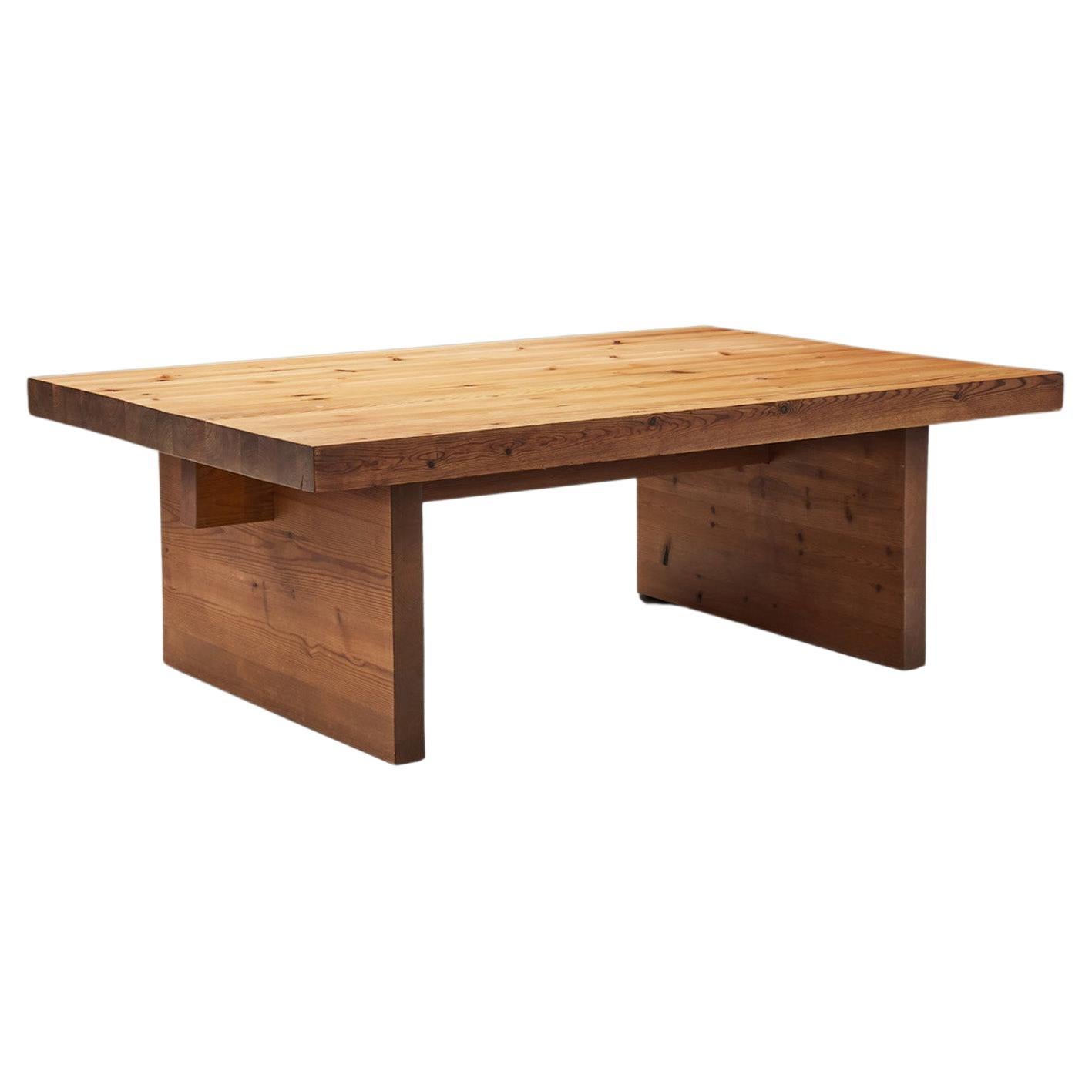 Danish Rectangular Pine Coffee Table, Denmark, ca 1970s