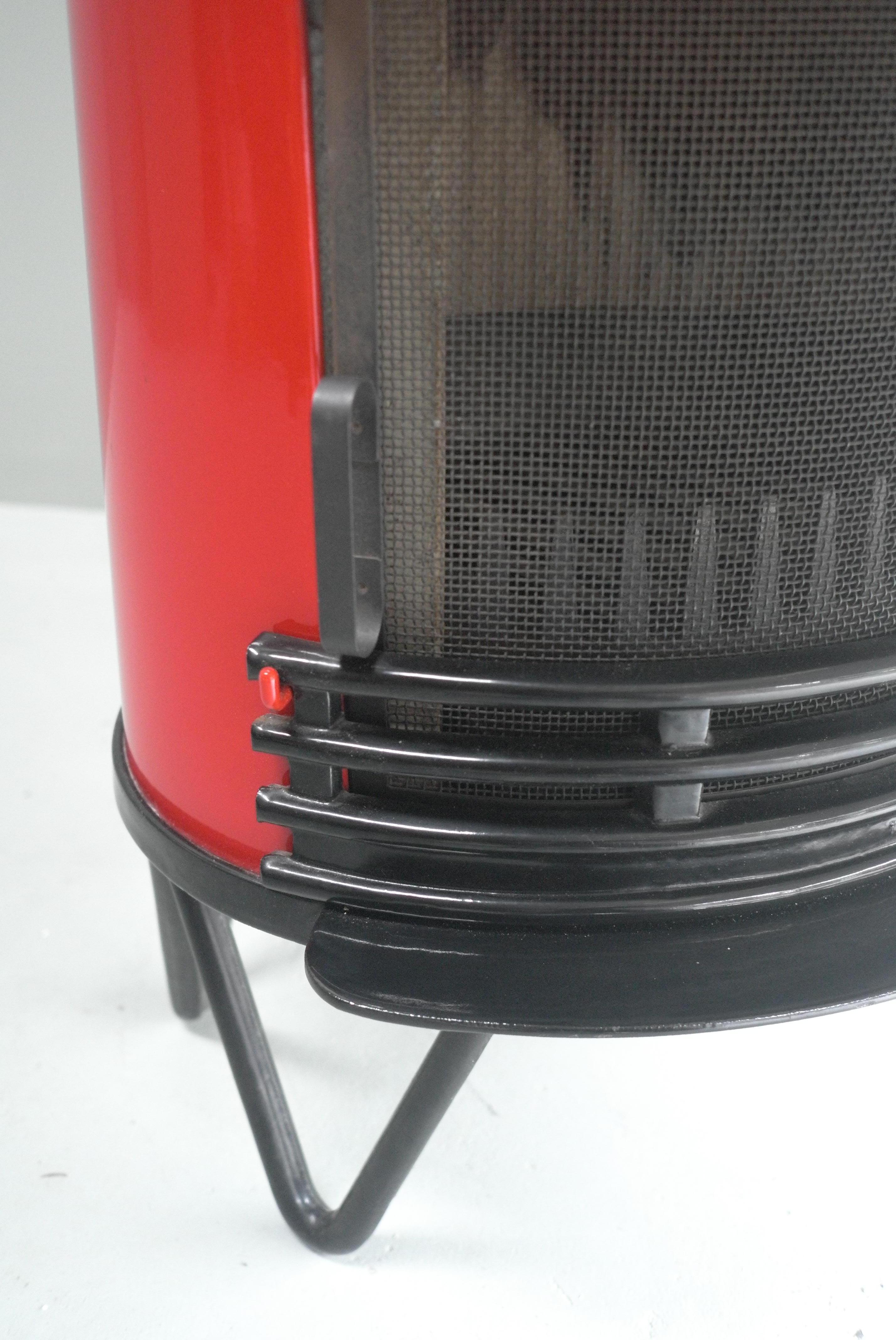 Danish Red Enameled Fireplace by Architectural Firm Hoff & Windinge for Tasso For Sale 4