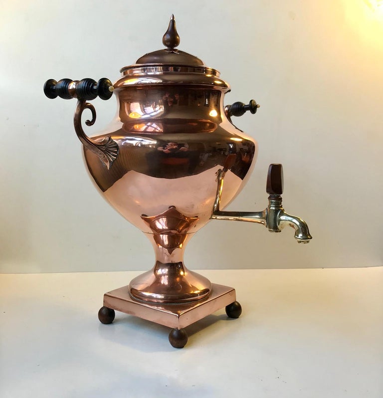 Danish Regency Tea/Water Heater Kettle in Copper, 19th Century at 1stDibs