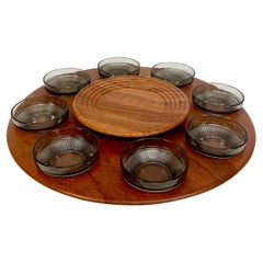 Danish Retro Teakwood 8-bowls “Lazy Susan” from 1964 by Digsmed