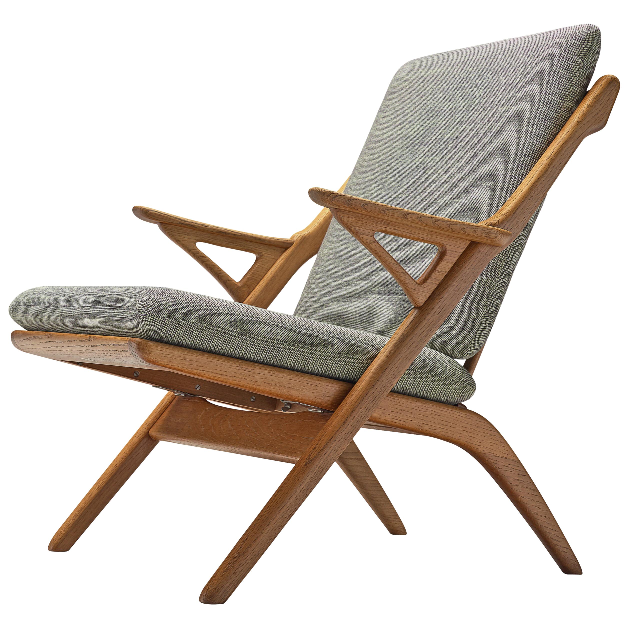 Danish Reupholstered Armchair in Oak