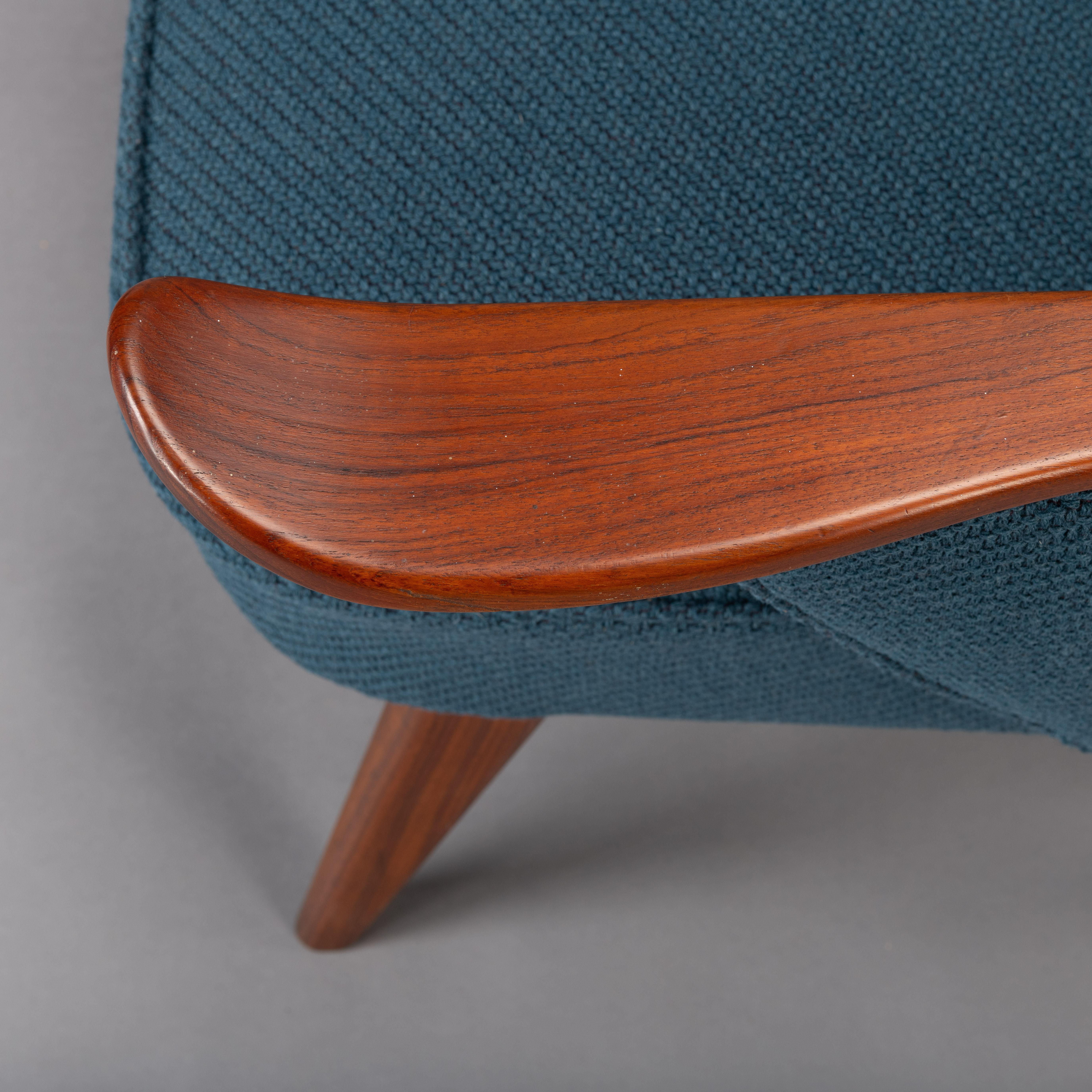 Danish Reupholstered Blue Design Sofa, Johannes Andersen for CFC Silkeborg 1960s 7