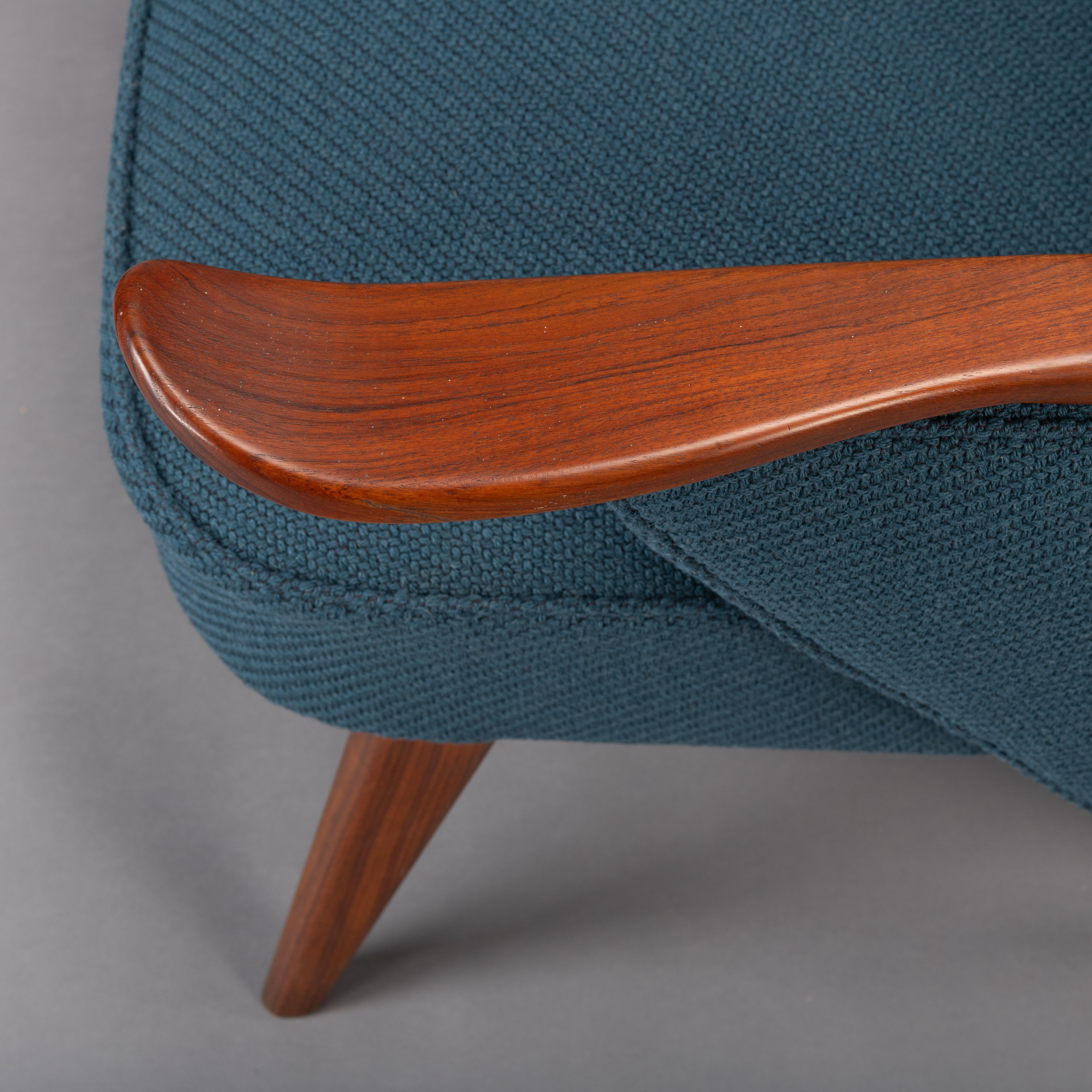 Danish Reupholstered Blue Design Sofa, Johannes Andersen for CFC Silkeborg 1960s 8
