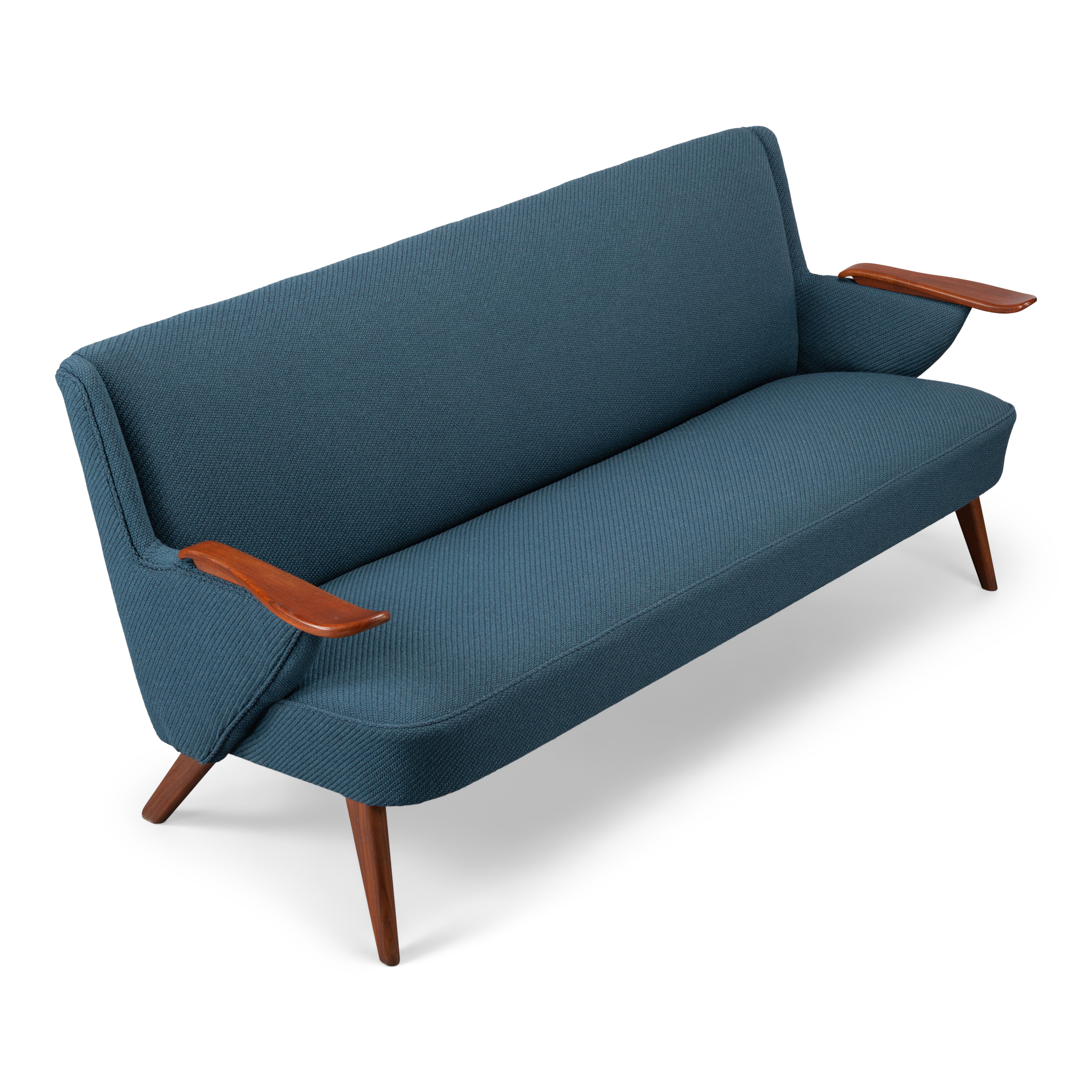 Mid-20th Century Danish Reupholstered Blue Design Sofa, Johannes Andersen for CFC Silkeborg 1960s