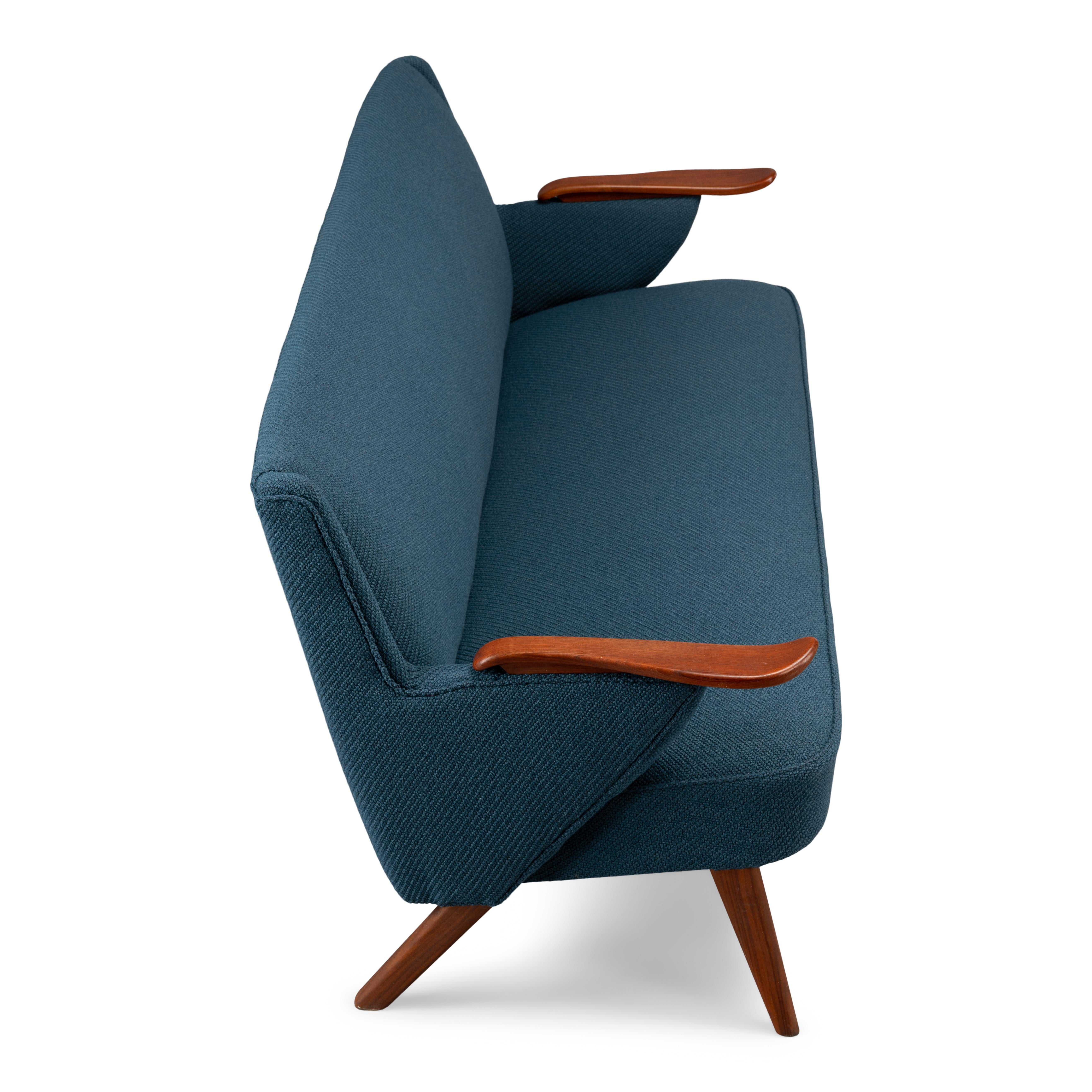 Wool Danish Reupholstered Blue Design Sofa, Johannes Andersen for CFC Silkeborg 1960s