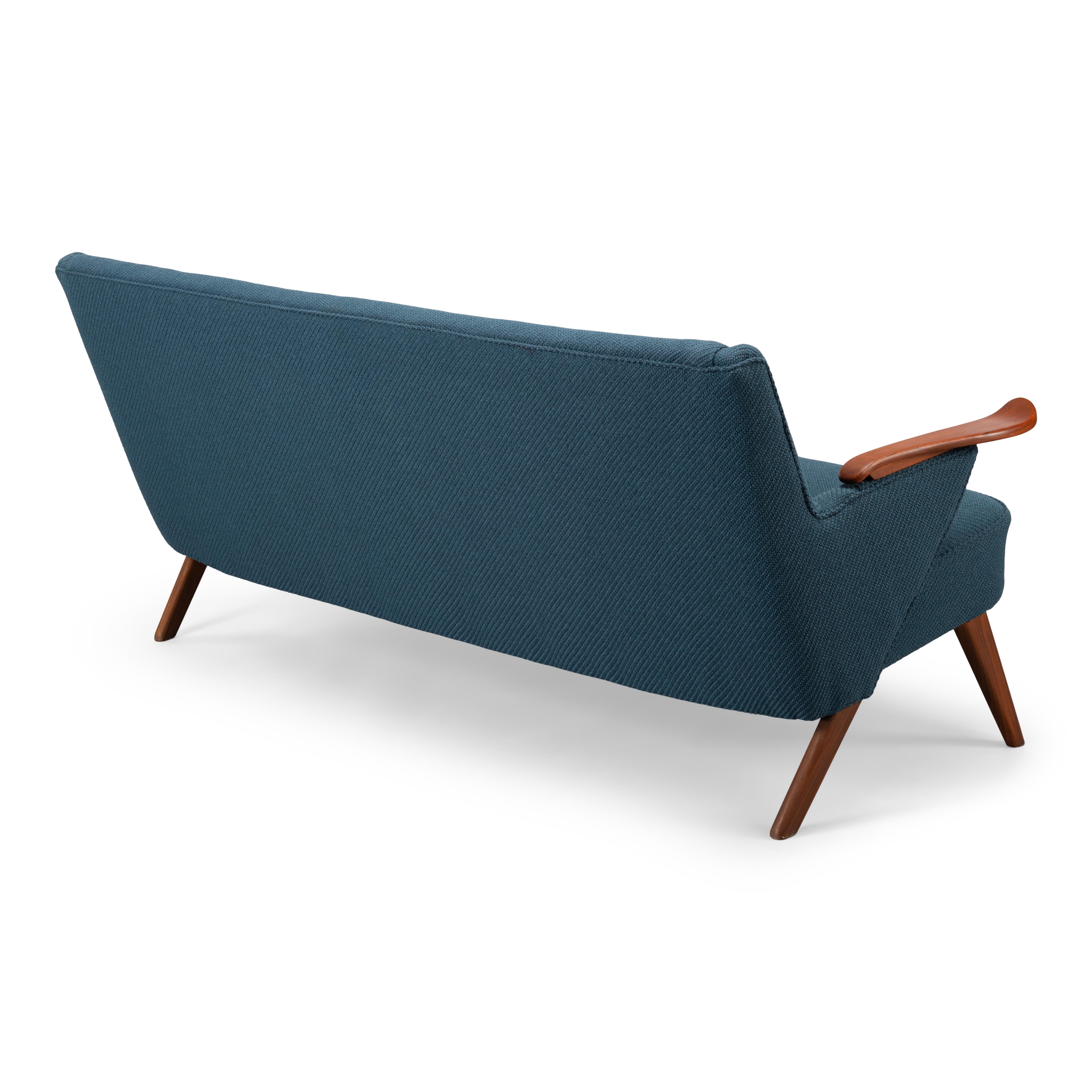 Danish Reupholstered Blue Design Sofa, Johannes Andersen for CFC Silkeborg 1960s 1