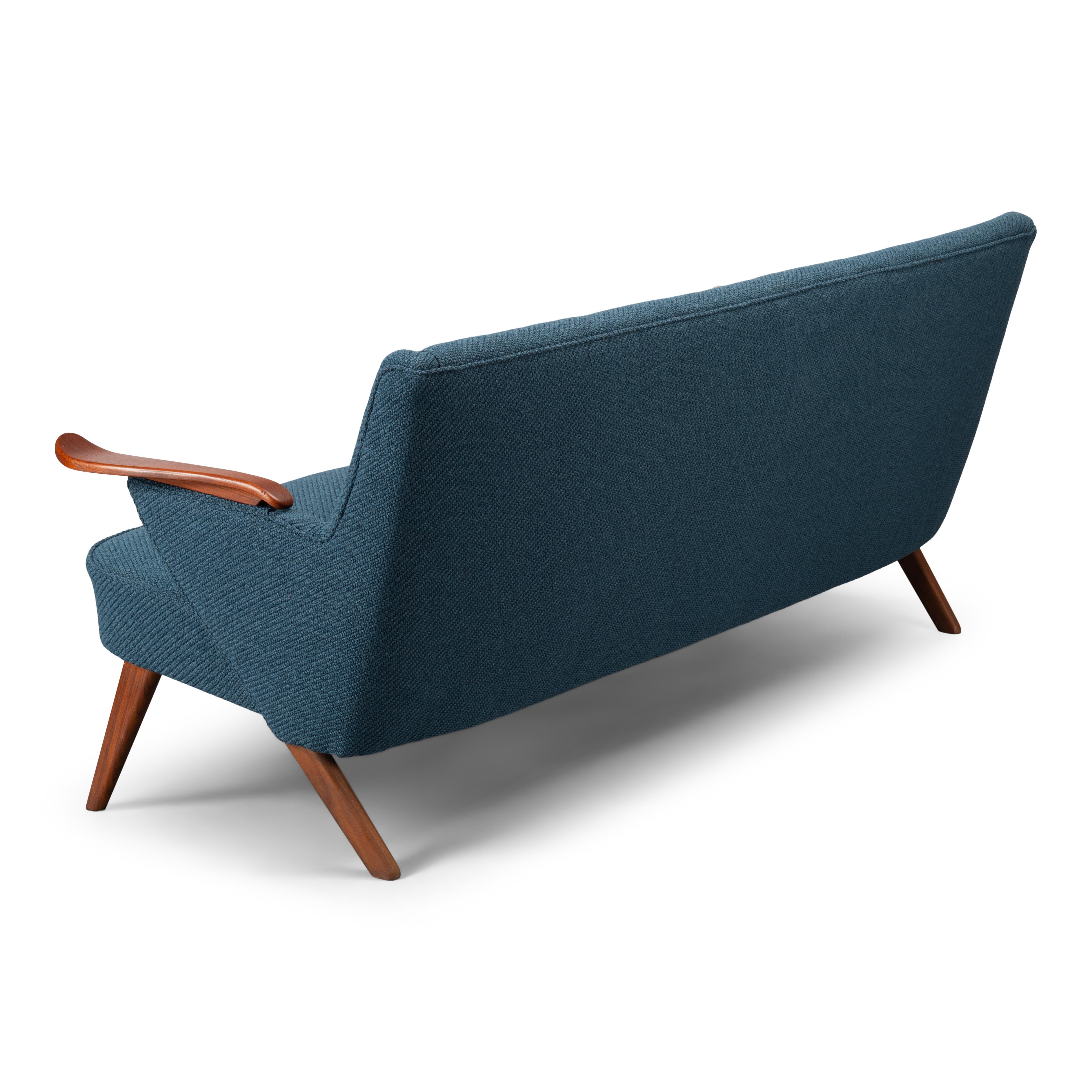 Danish Reupholstered Blue Design Sofa, Johannes Andersen for CFC Silkeborg 1960s 2