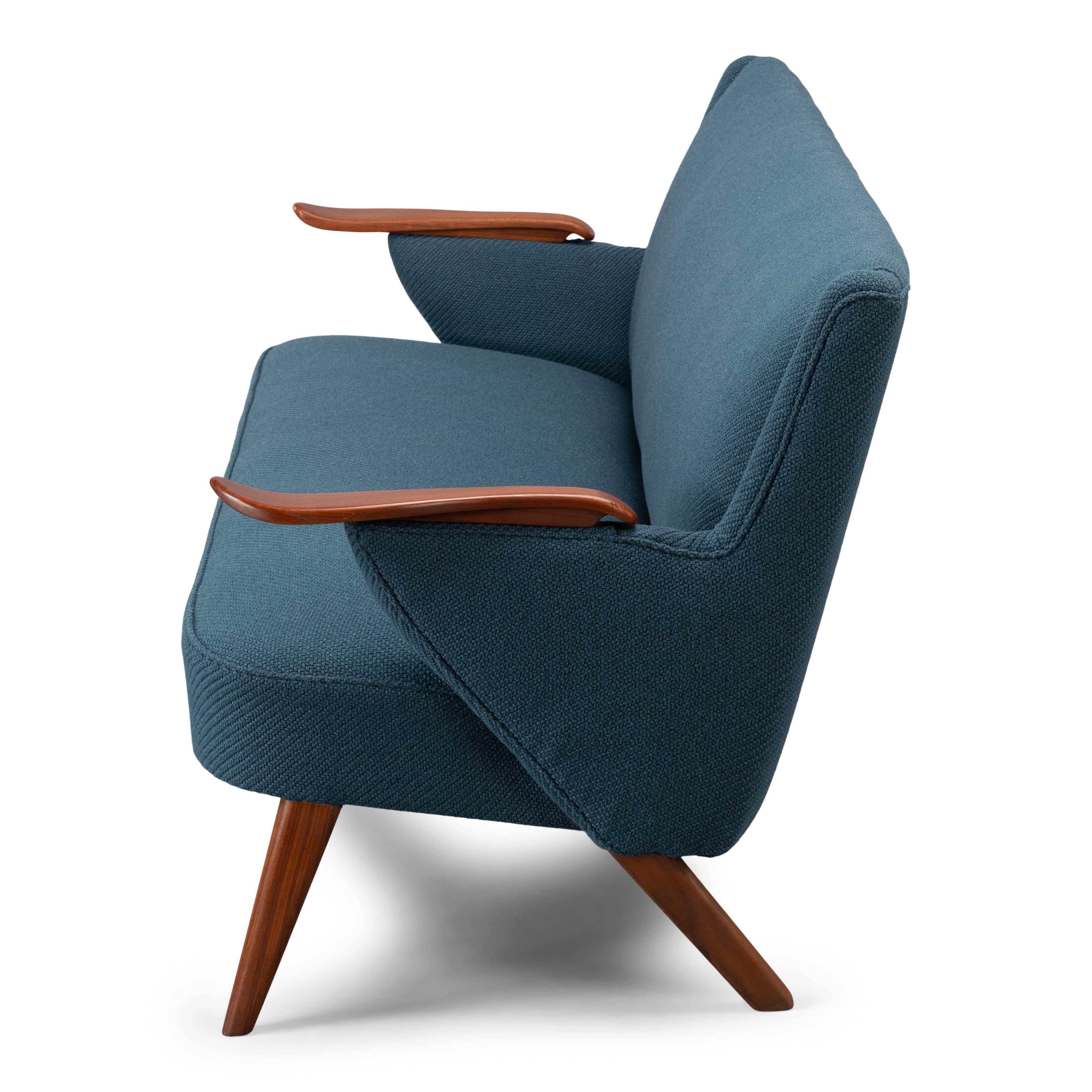 Danish Reupholstered Blue Design Sofa, Johannes Andersen for CFC Silkeborg 1960s 3
