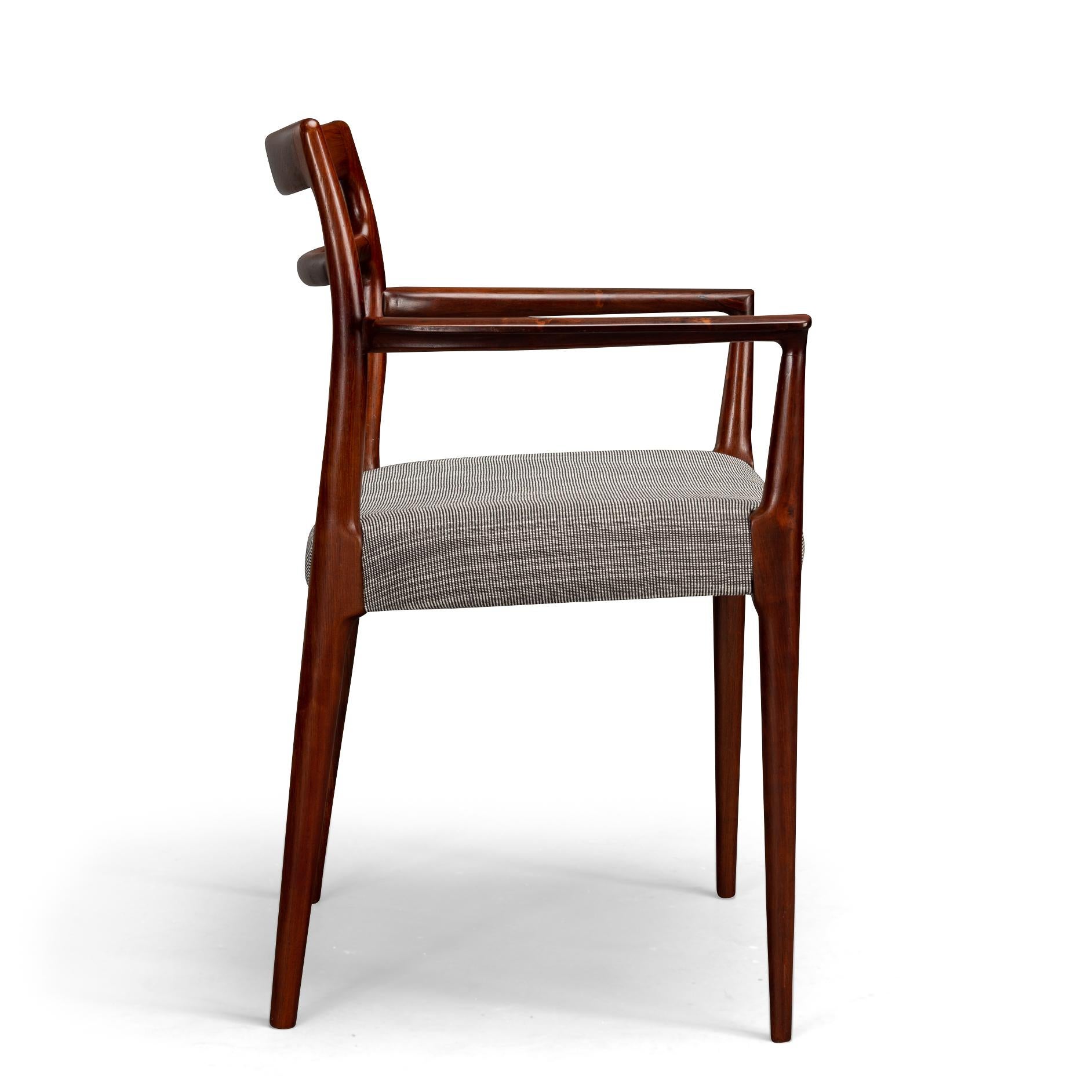 Dänische neu gepolsterte Sessel aus Palisanderholz von Erling Torvits für Soro, 2er-Set im Angebot 7